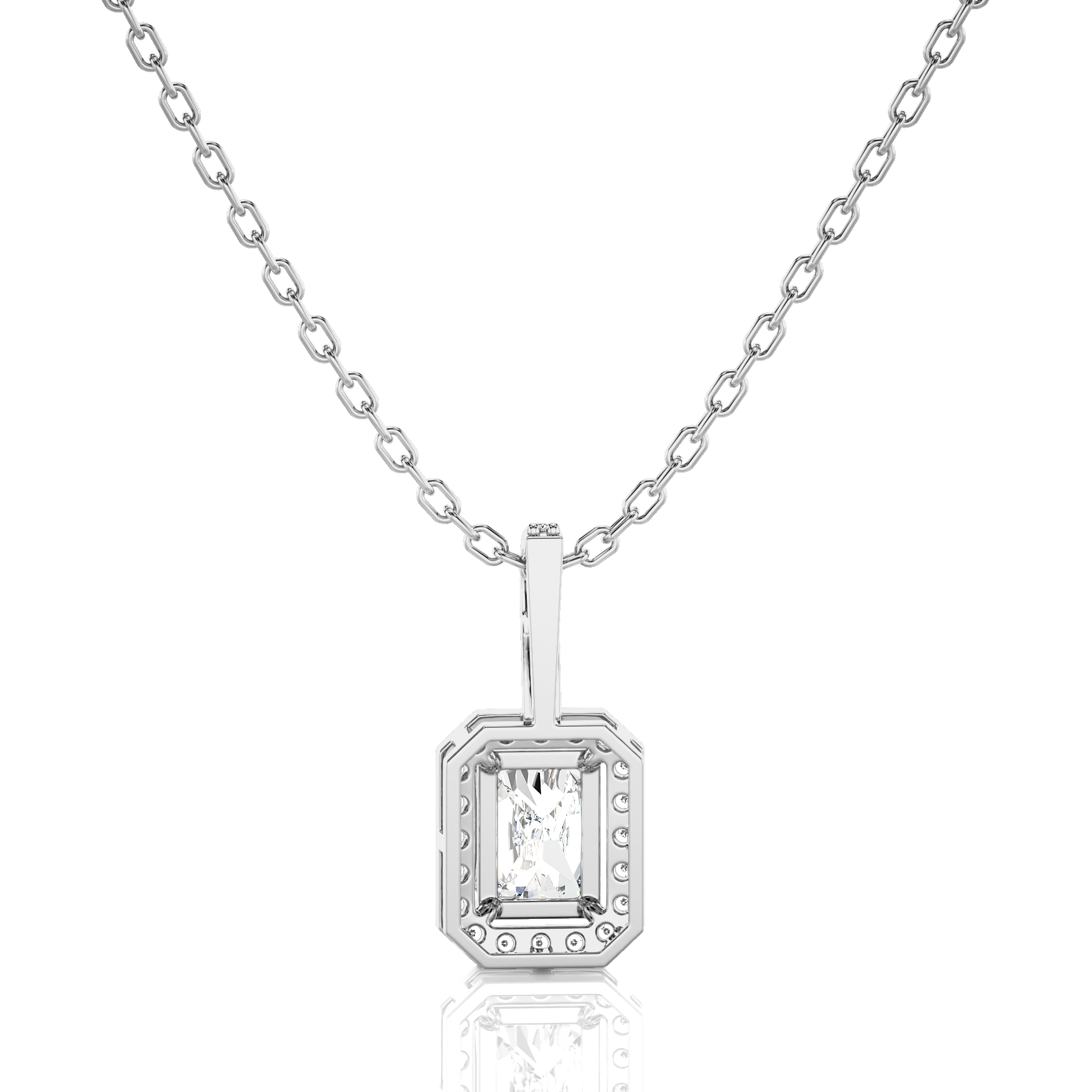 City Night Solitaire Halo Pendant