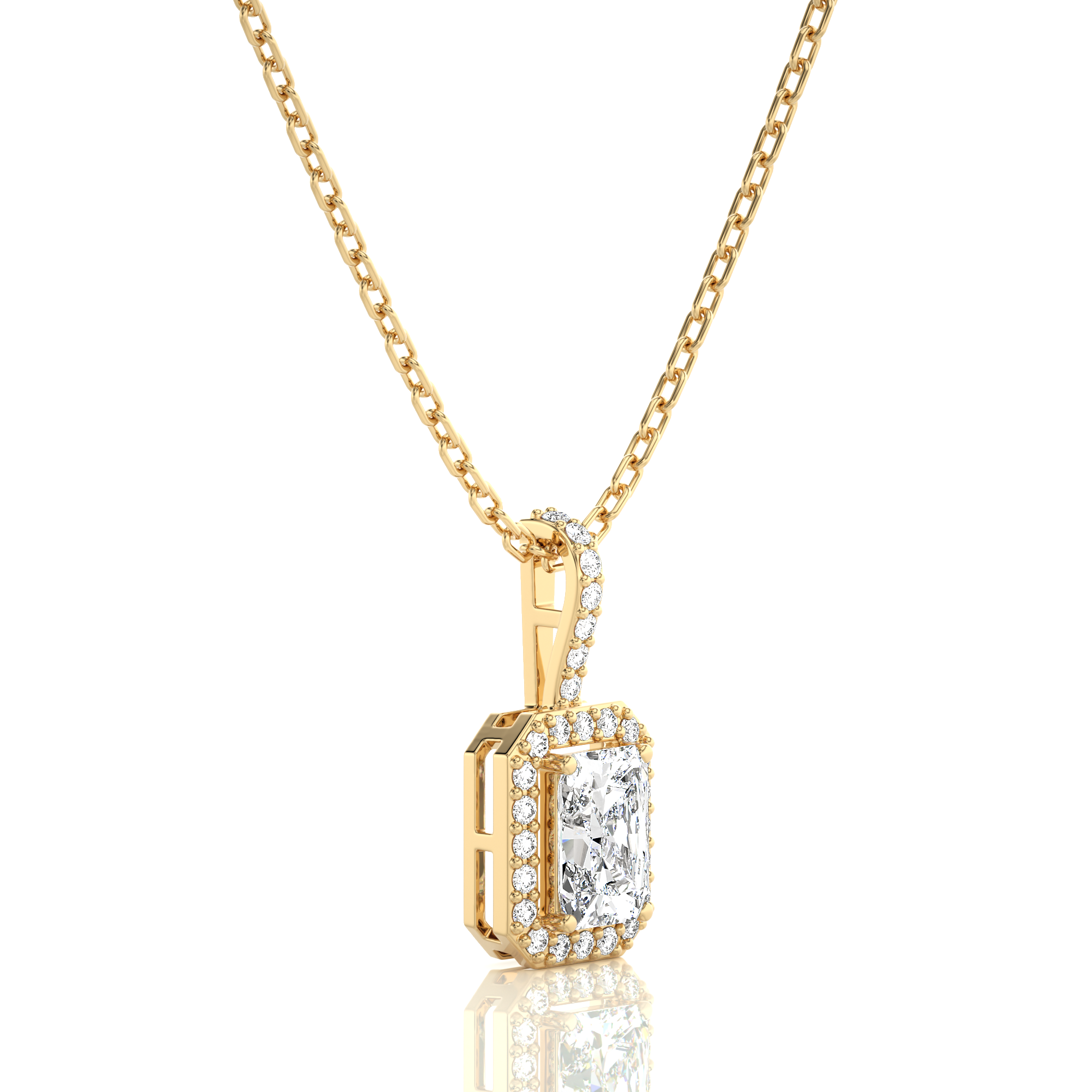 City Night Solitaire Halo Pendant