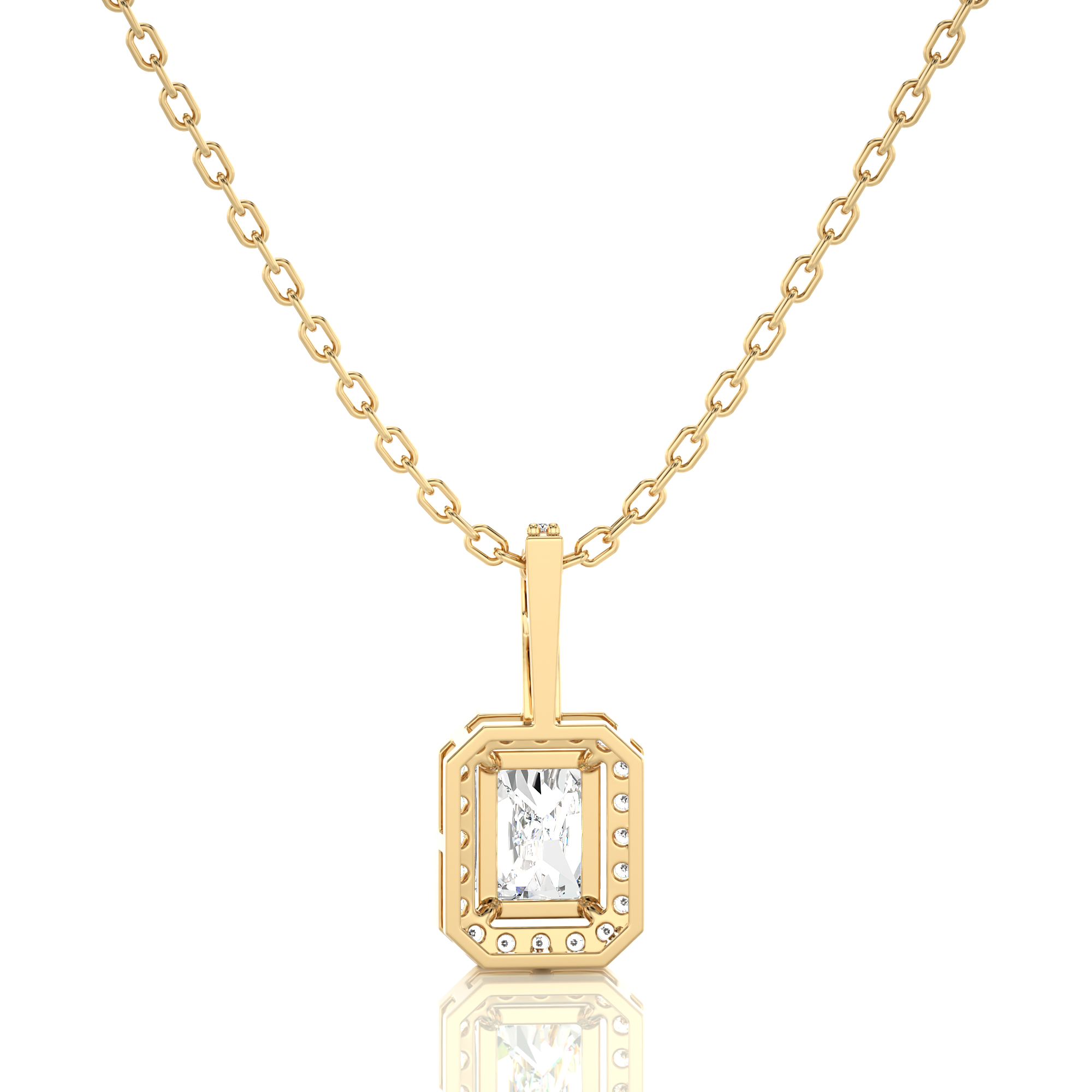 City Night Solitaire Halo Pendant