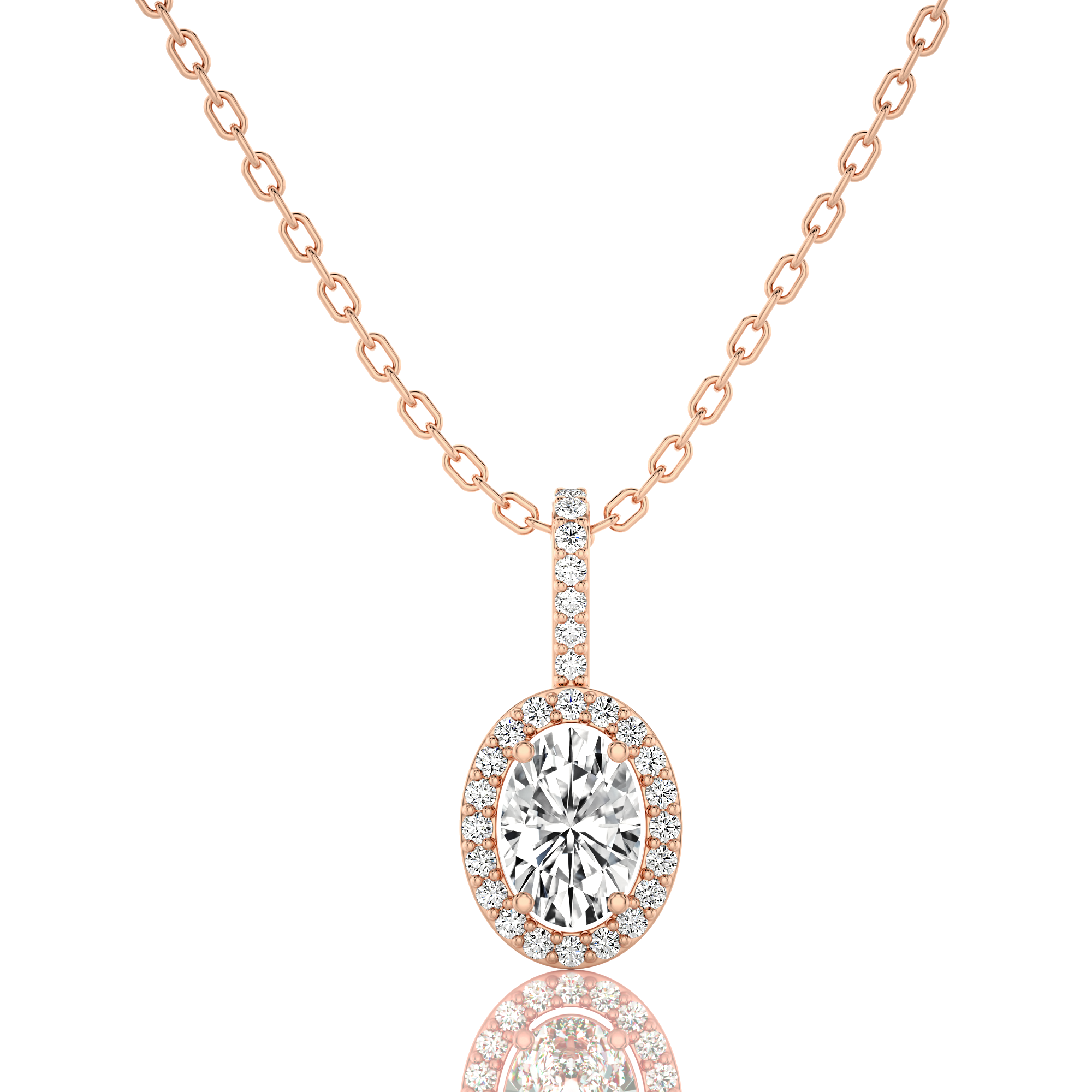 City Night Solitaire Halo Pendant