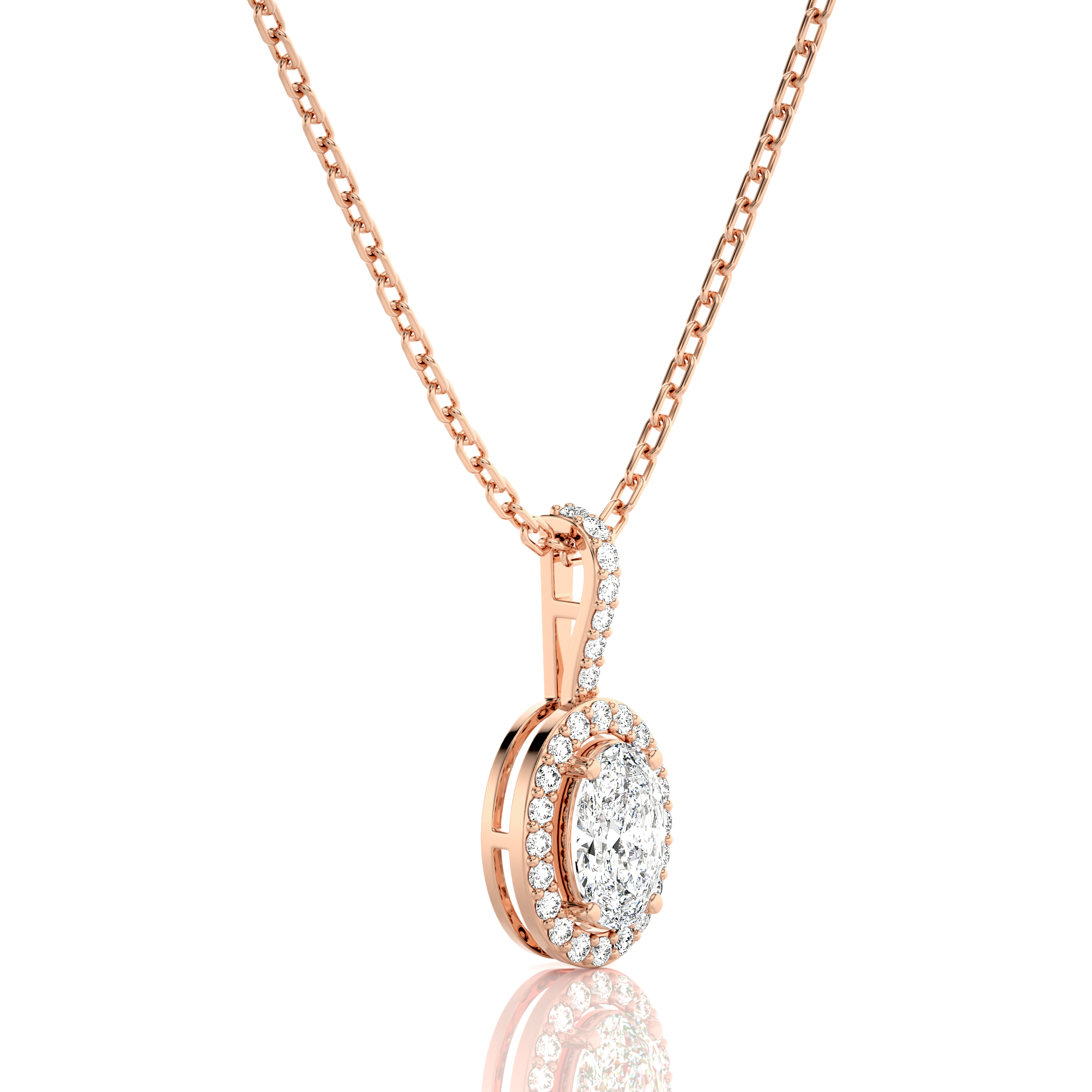 City Night Solitaire Halo Pendant