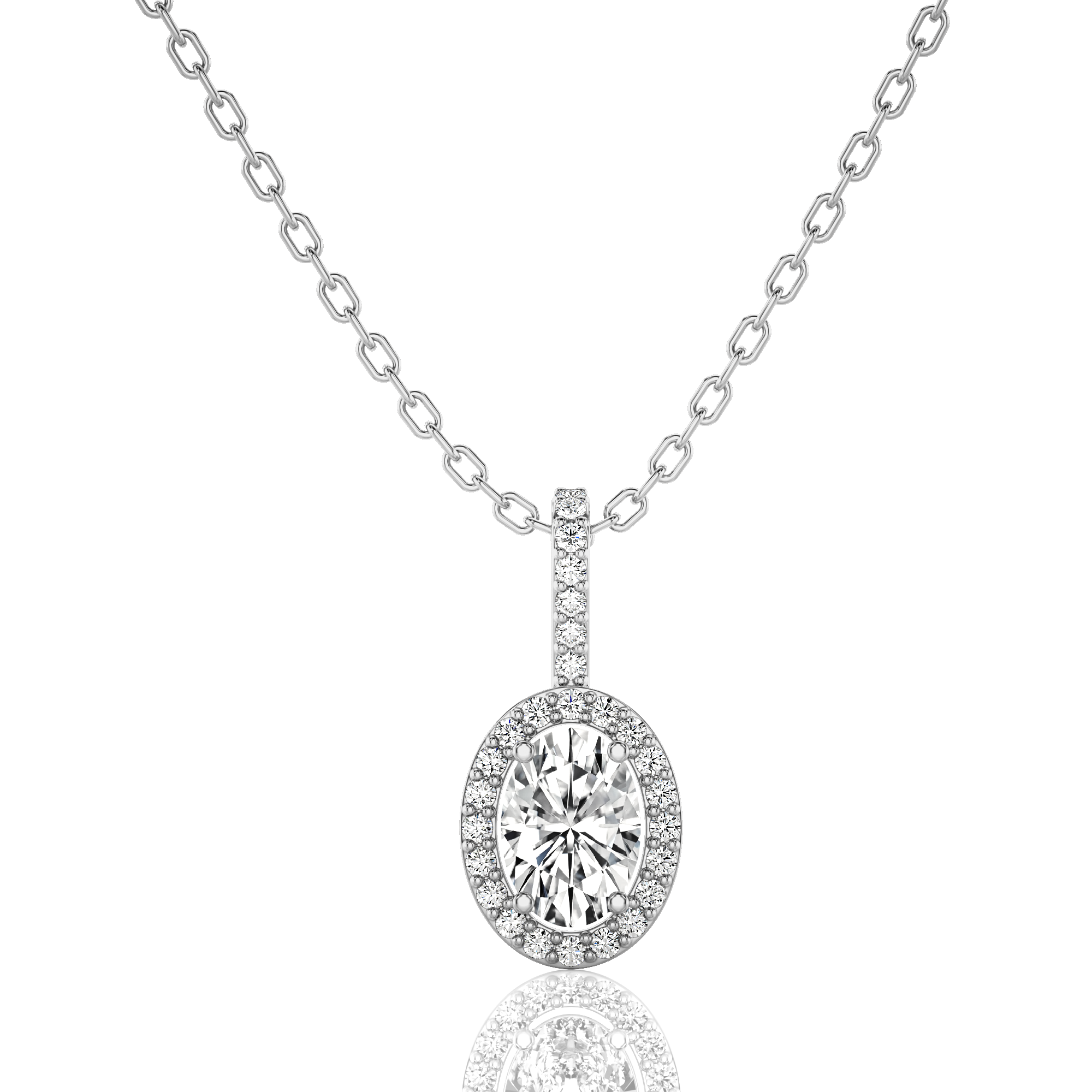 City Night Solitaire Halo Pendant