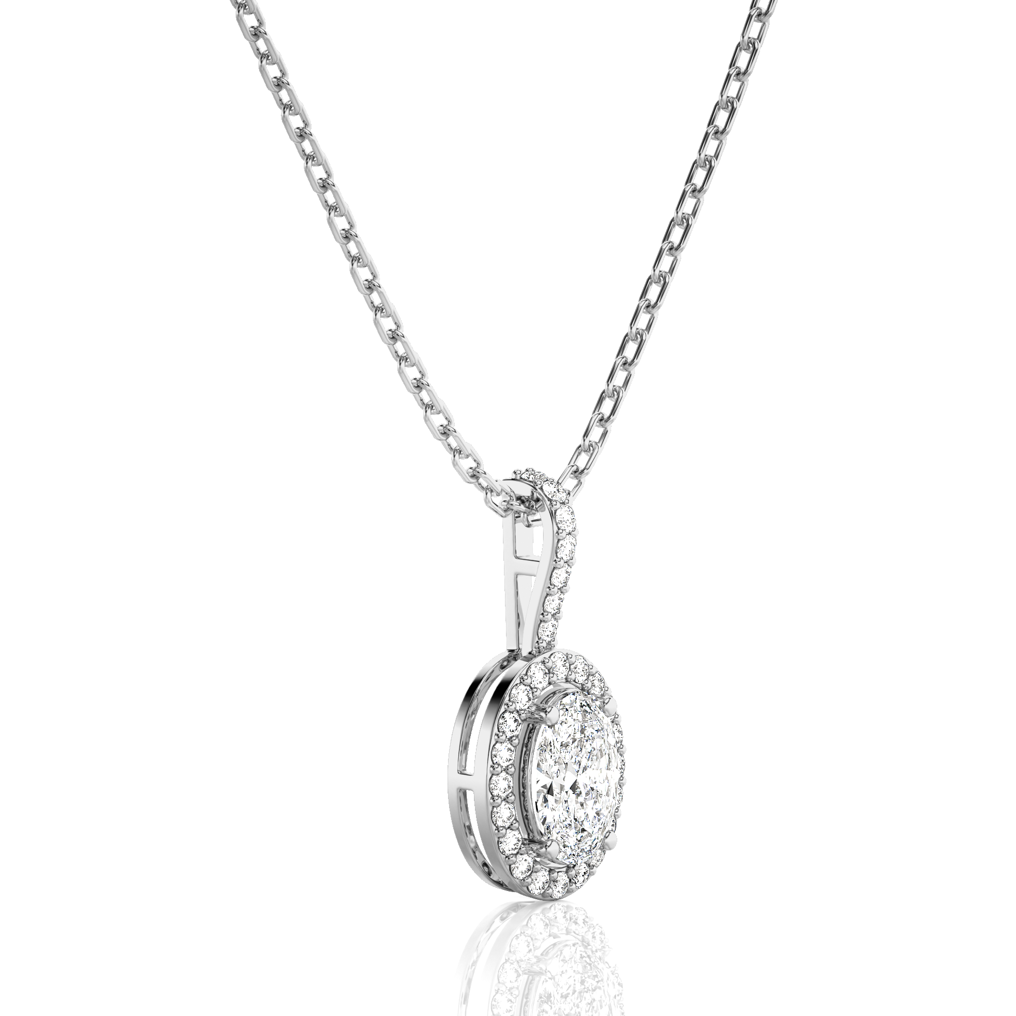 City Night Solitaire Halo Pendant