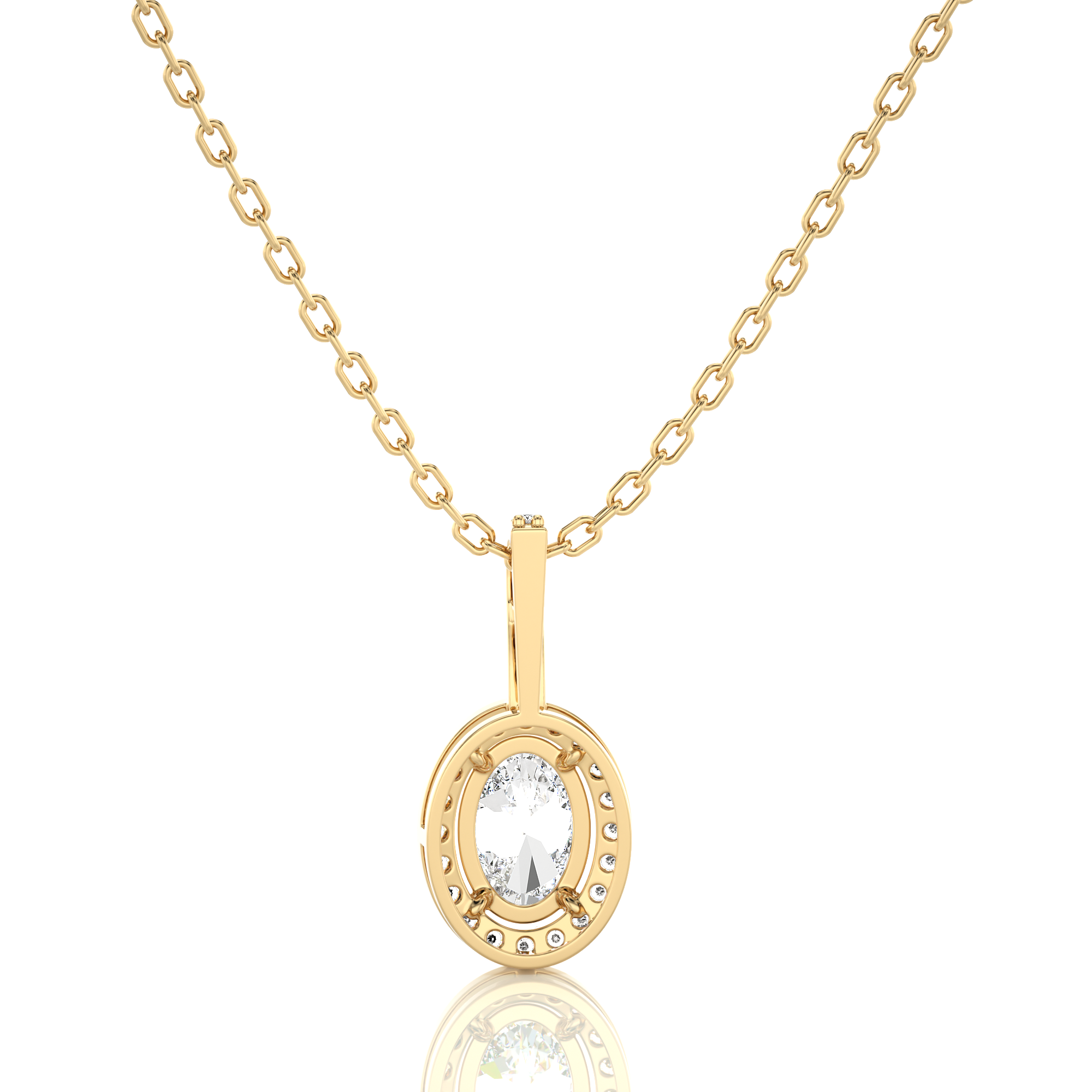 City Night Solitaire Halo Pendant