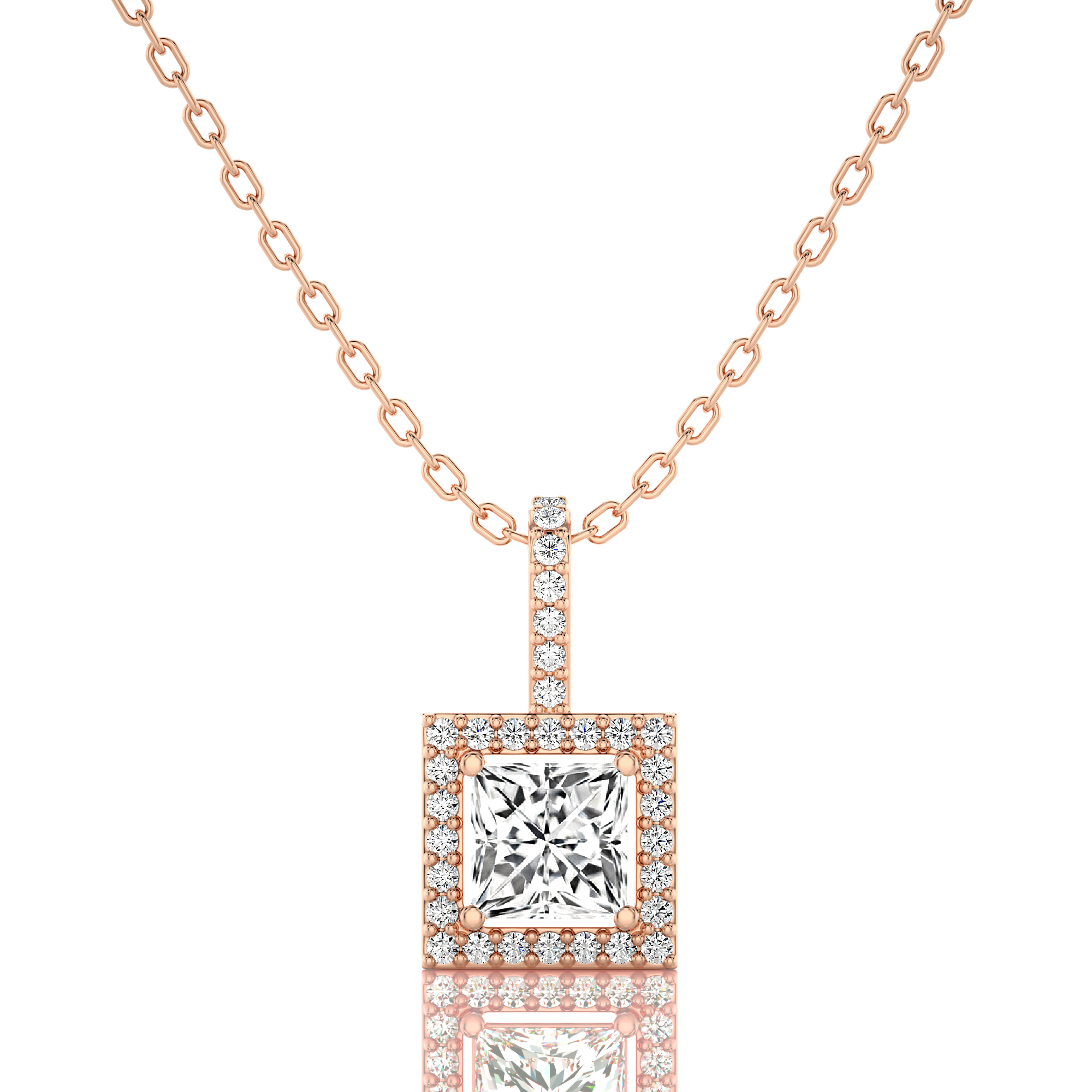 City Night Solitaire Halo Pendant