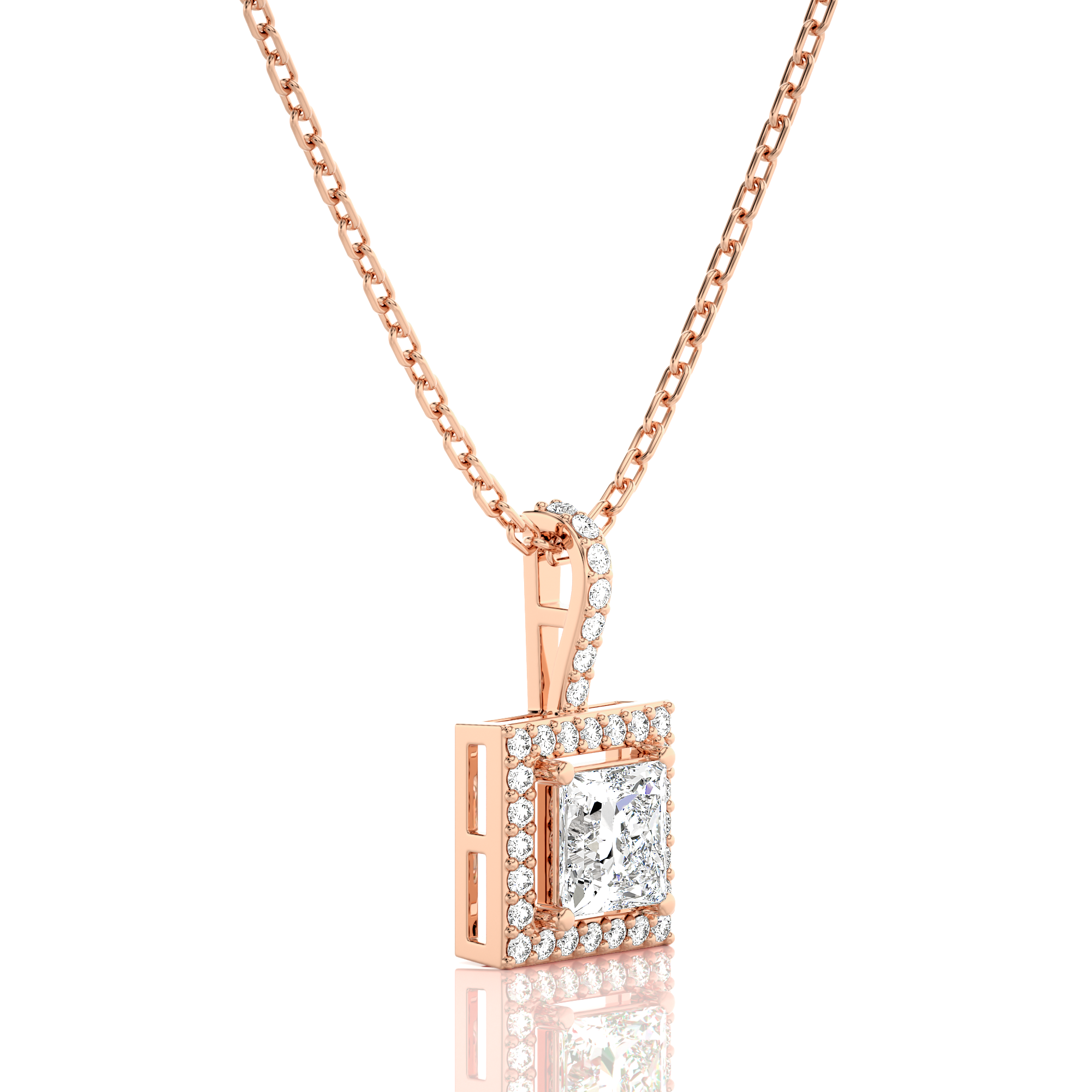 City Night Solitaire Halo Pendant