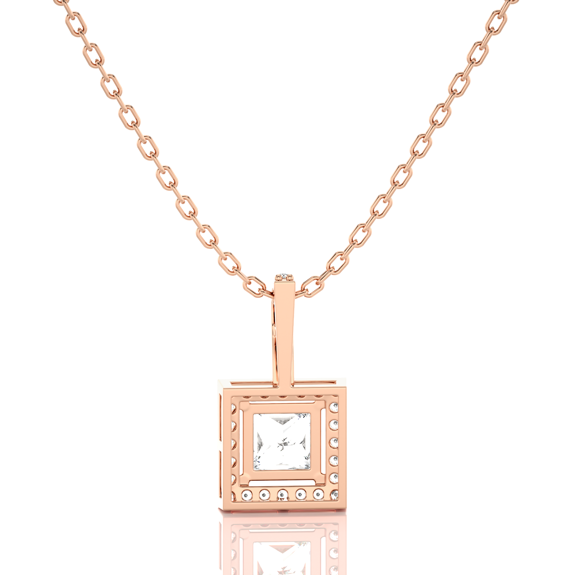 City Night Solitaire Halo Pendant