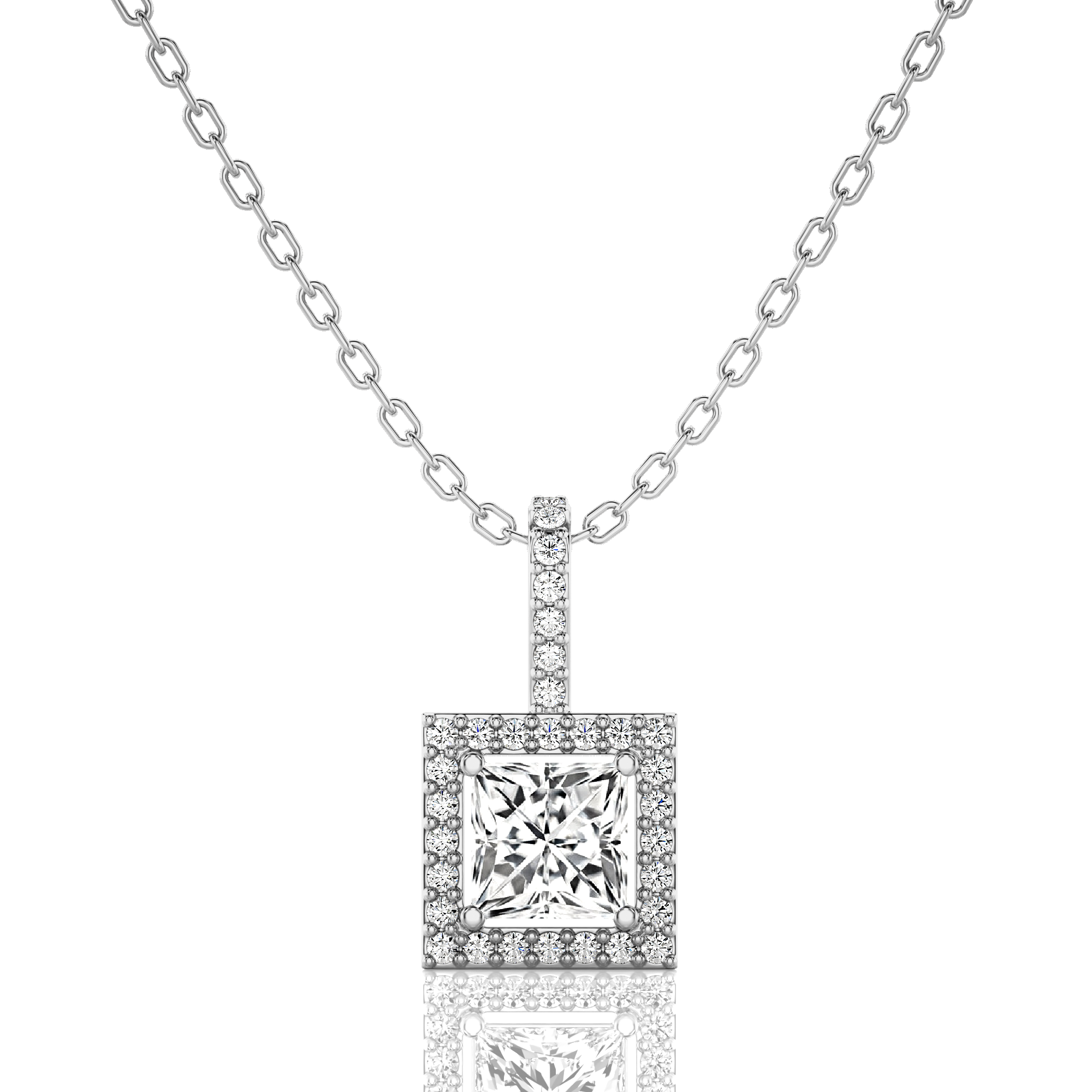 City Night Solitaire Halo Pendant