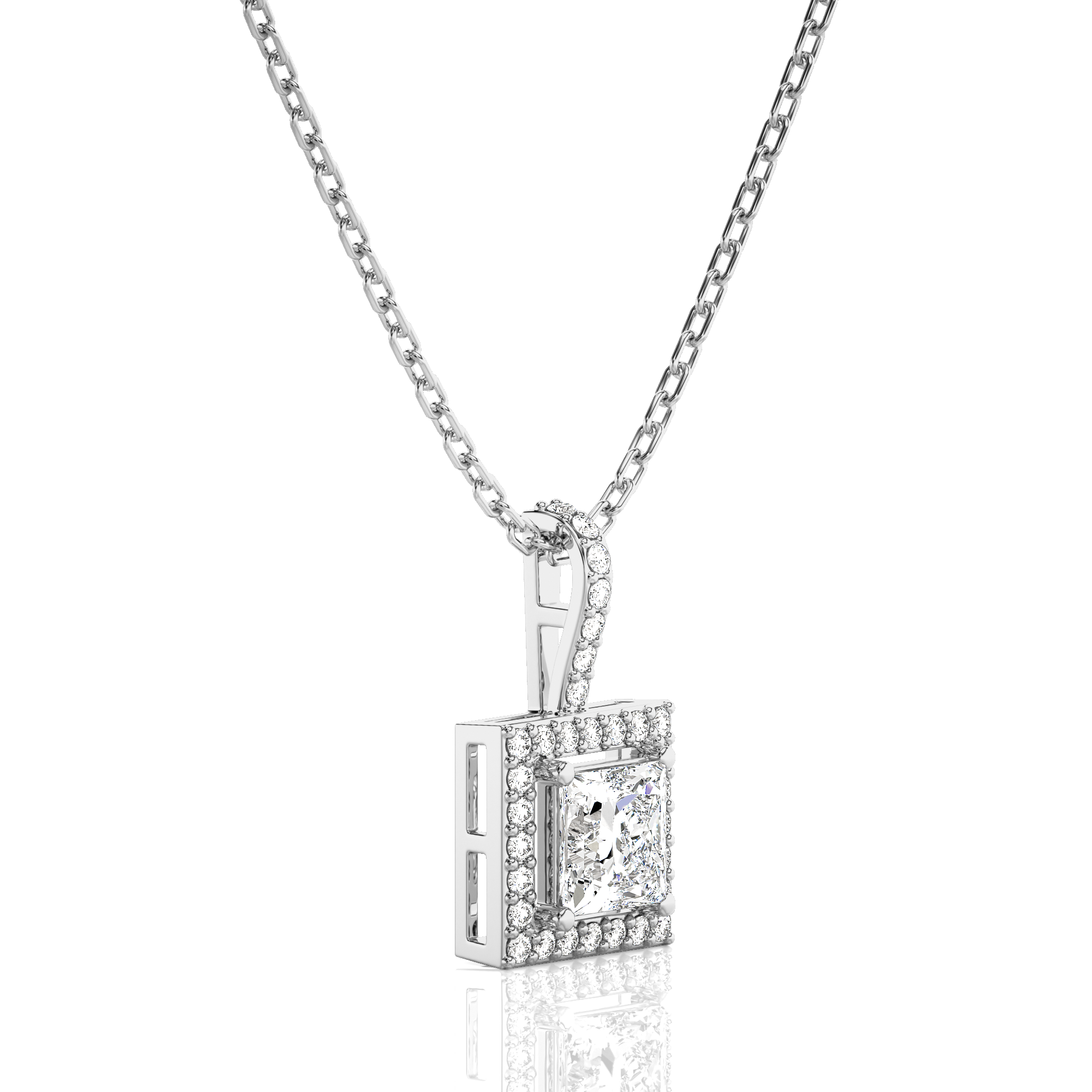City Night Solitaire Halo Pendant