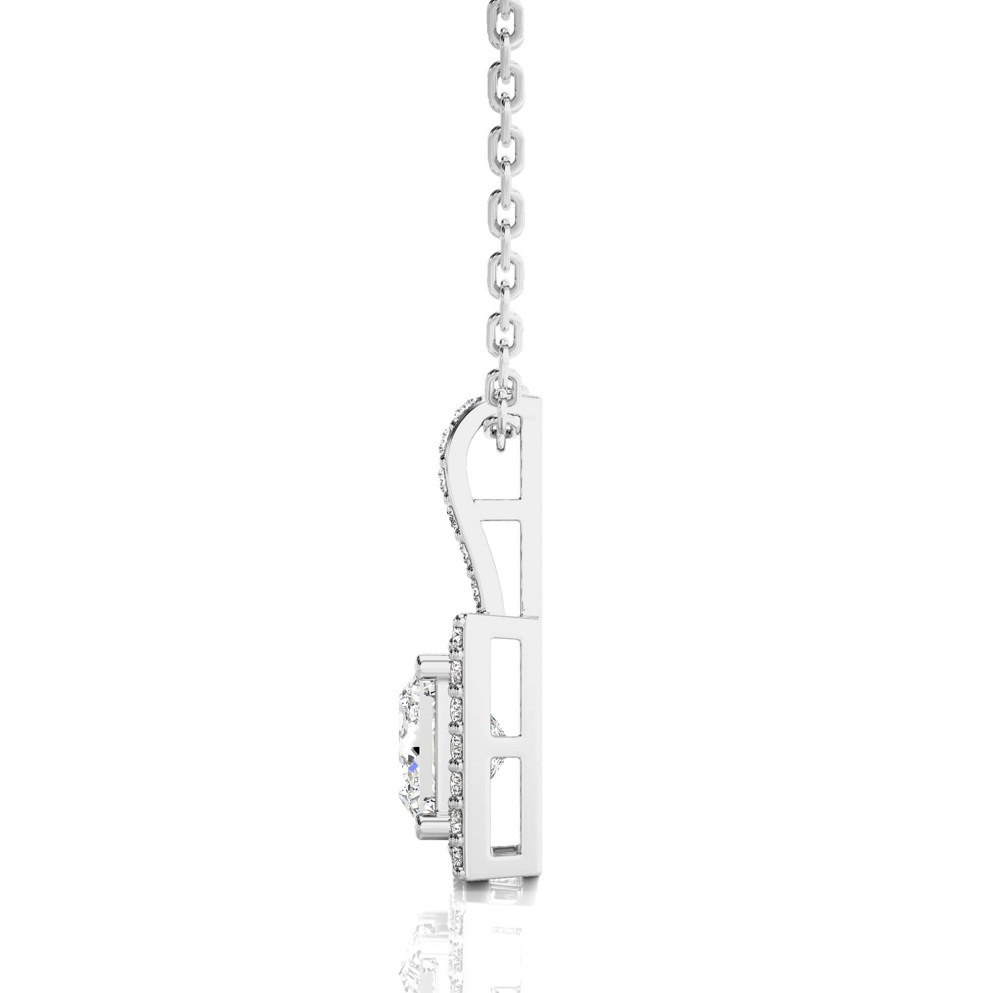 City Night Solitaire Halo Pendant