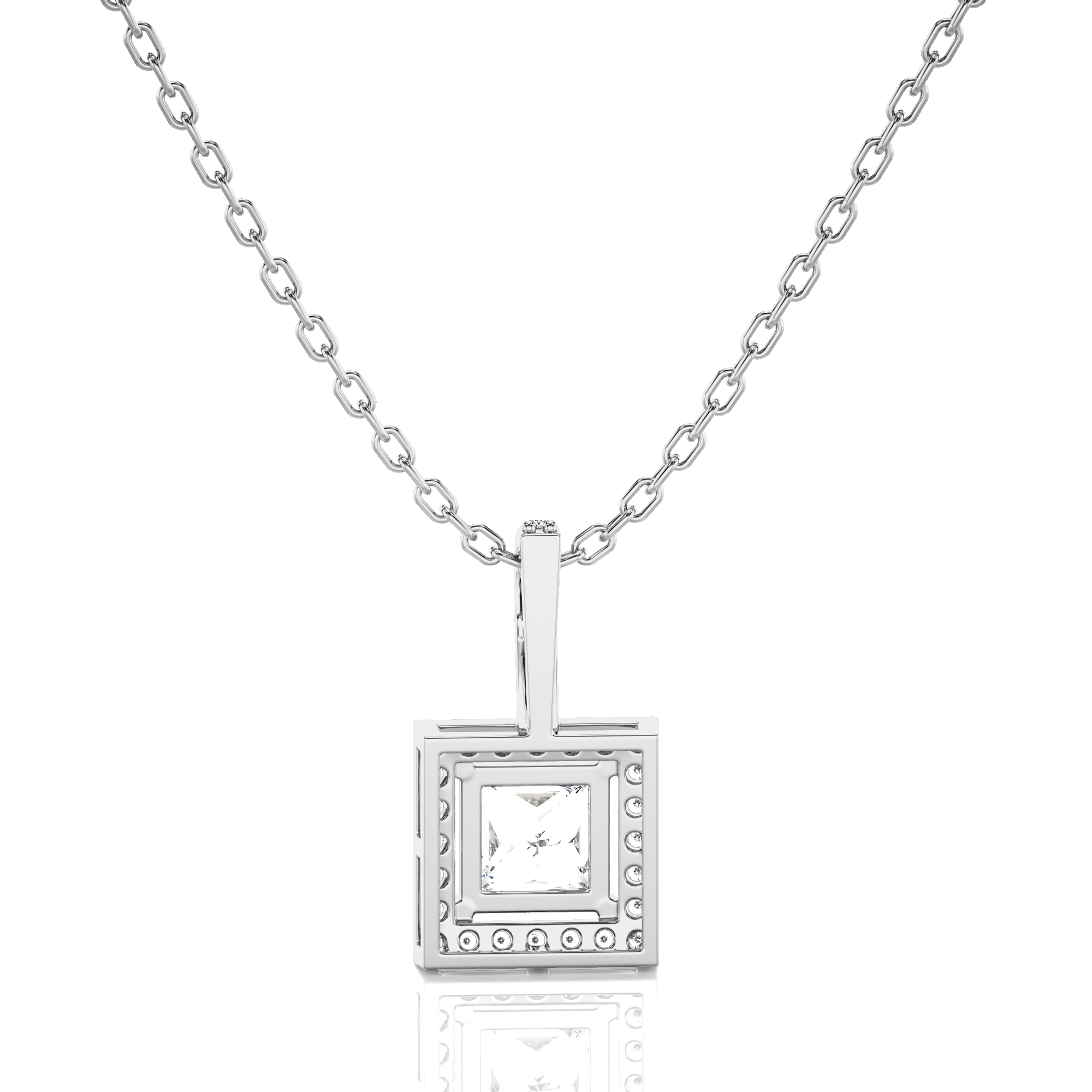 City Night Solitaire Halo Pendant