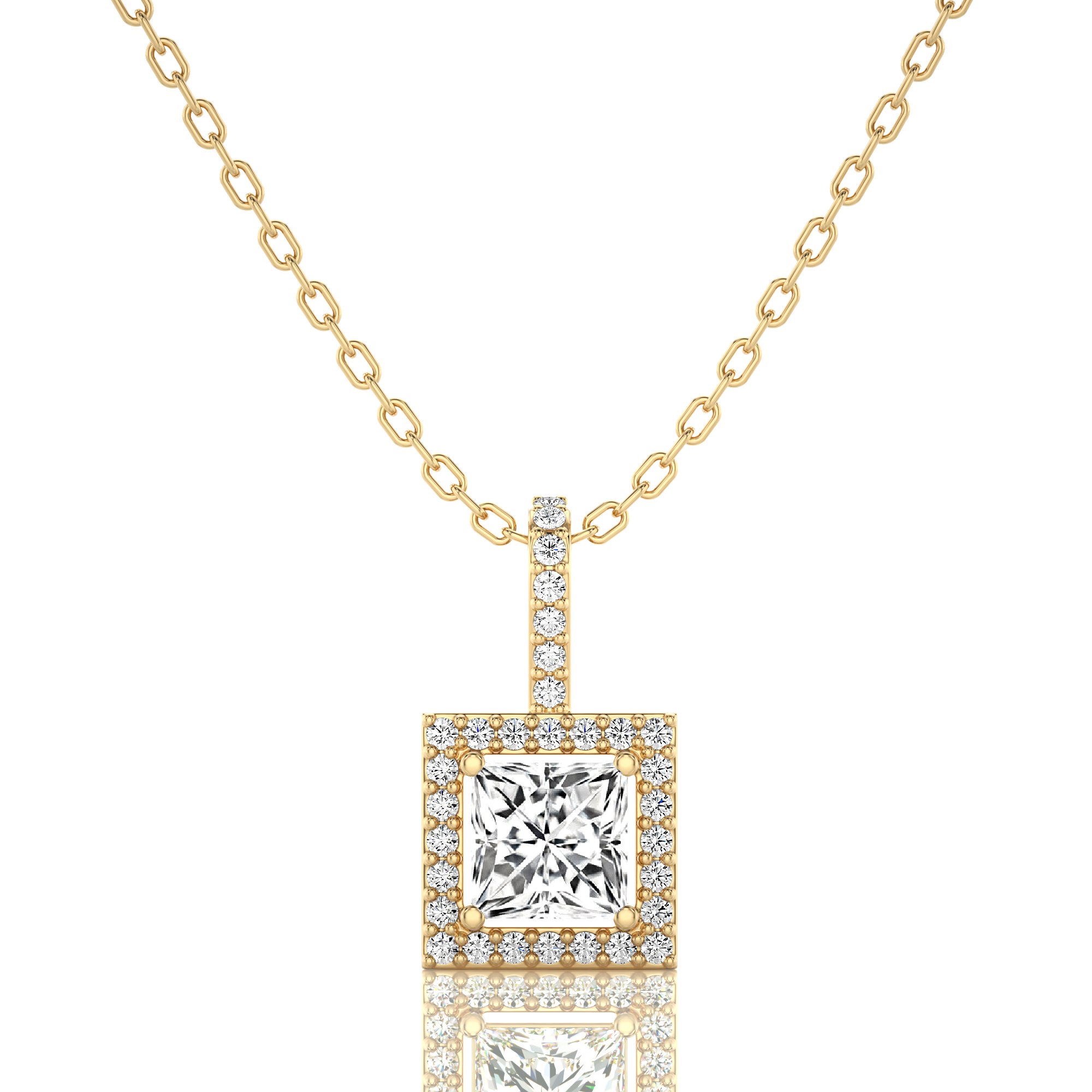 City Night Solitaire Halo Pendant