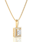 City Night Solitaire Halo Pendant