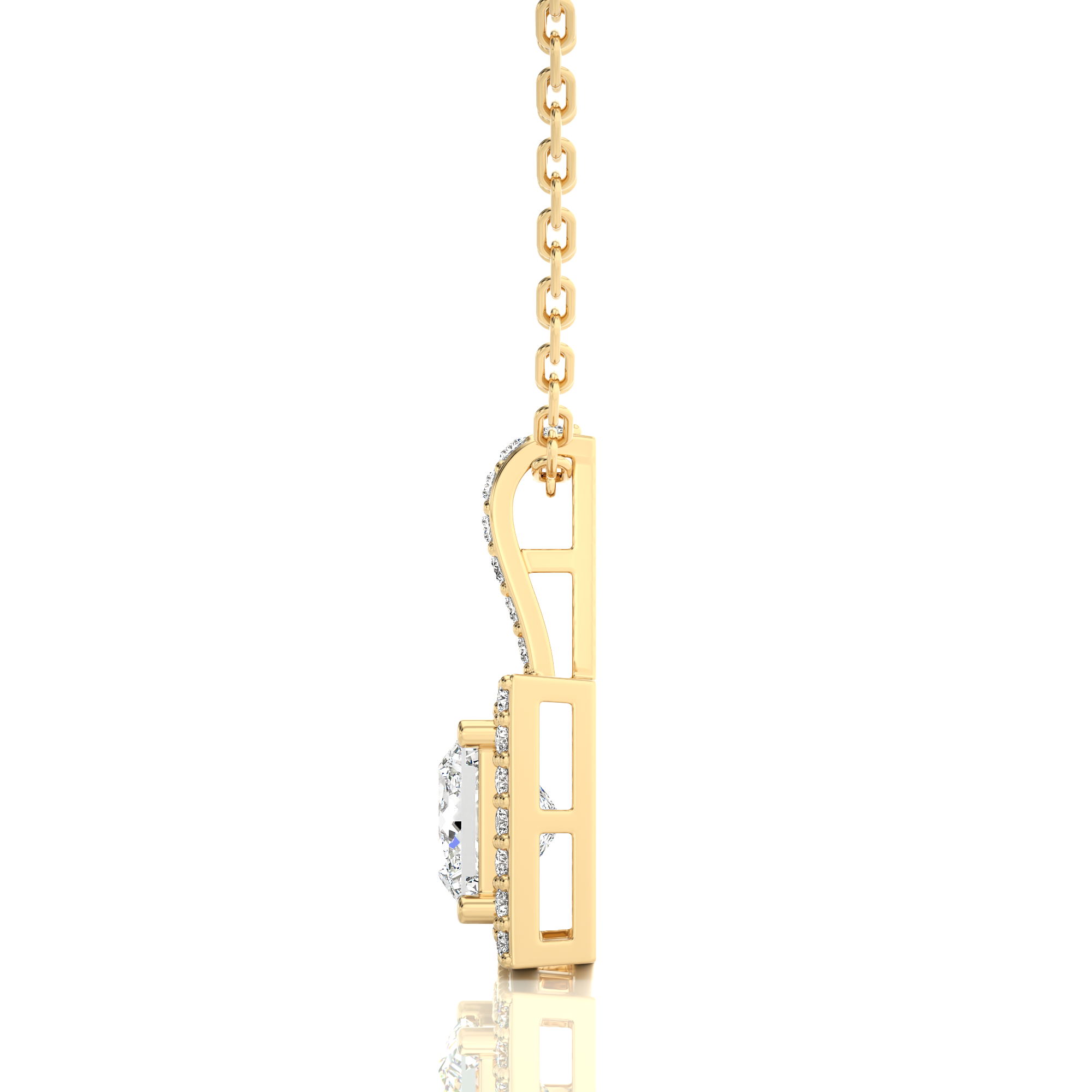 City Night Solitaire Halo Pendant