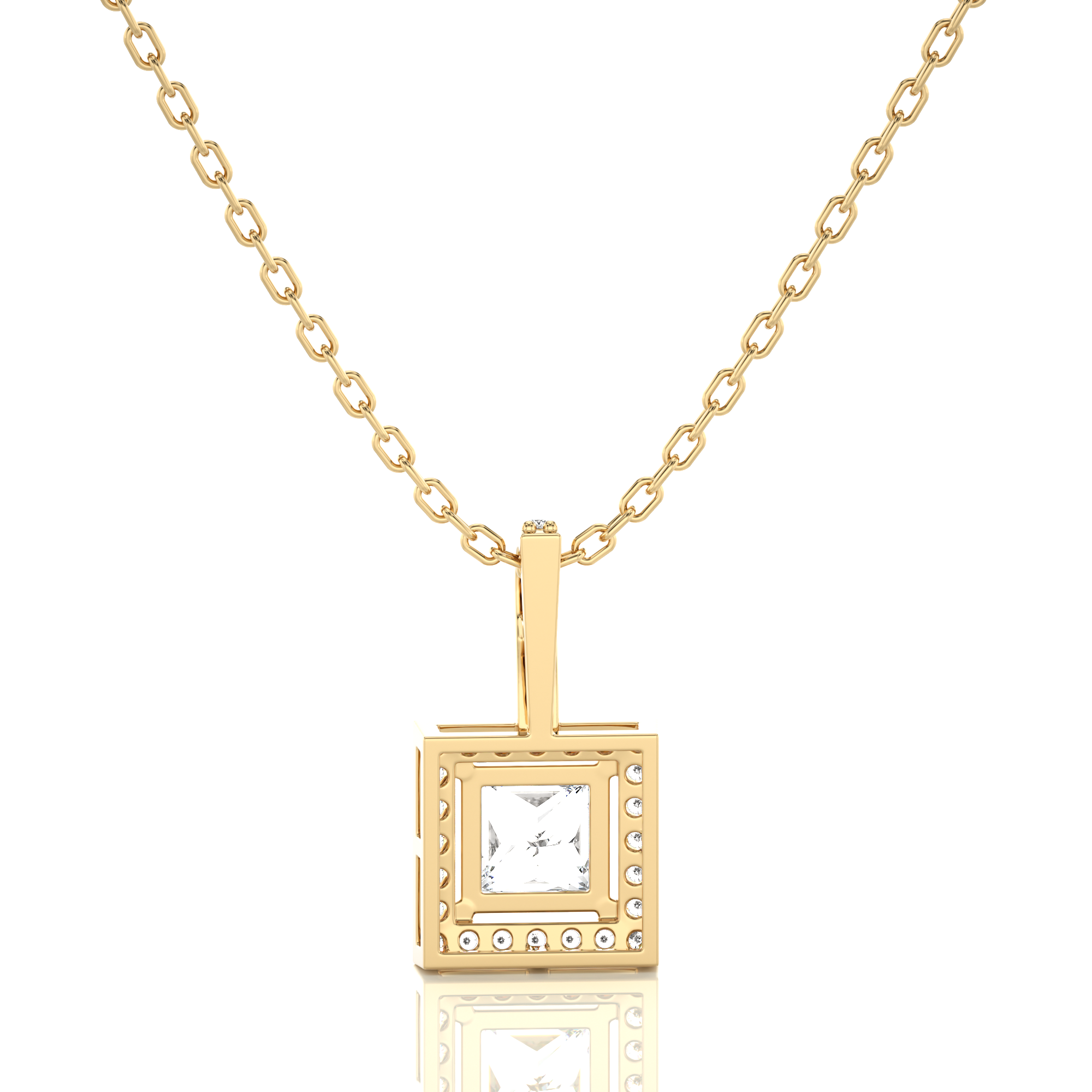 City Night Solitaire Halo Pendant