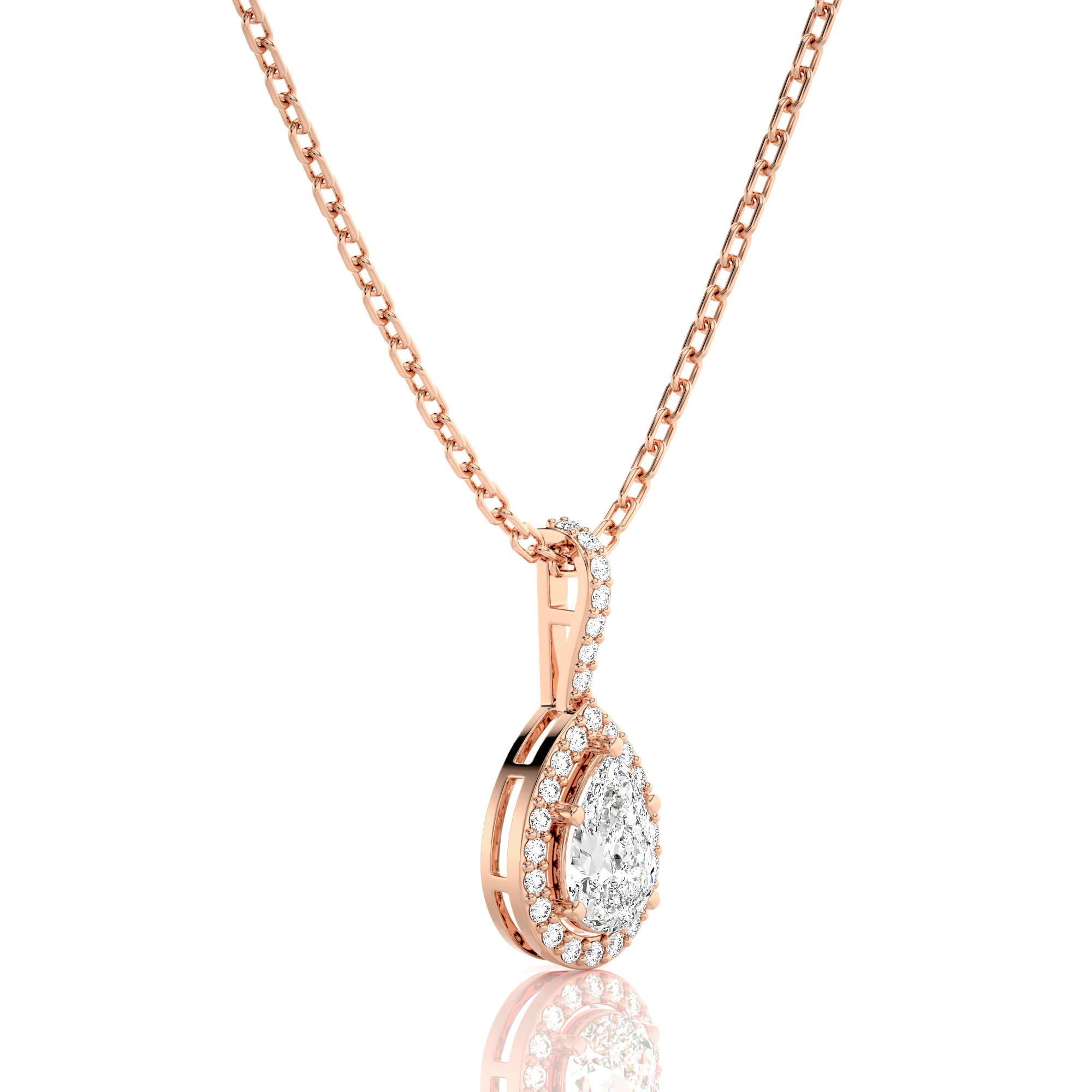 City Night Solitaire Halo Pendant