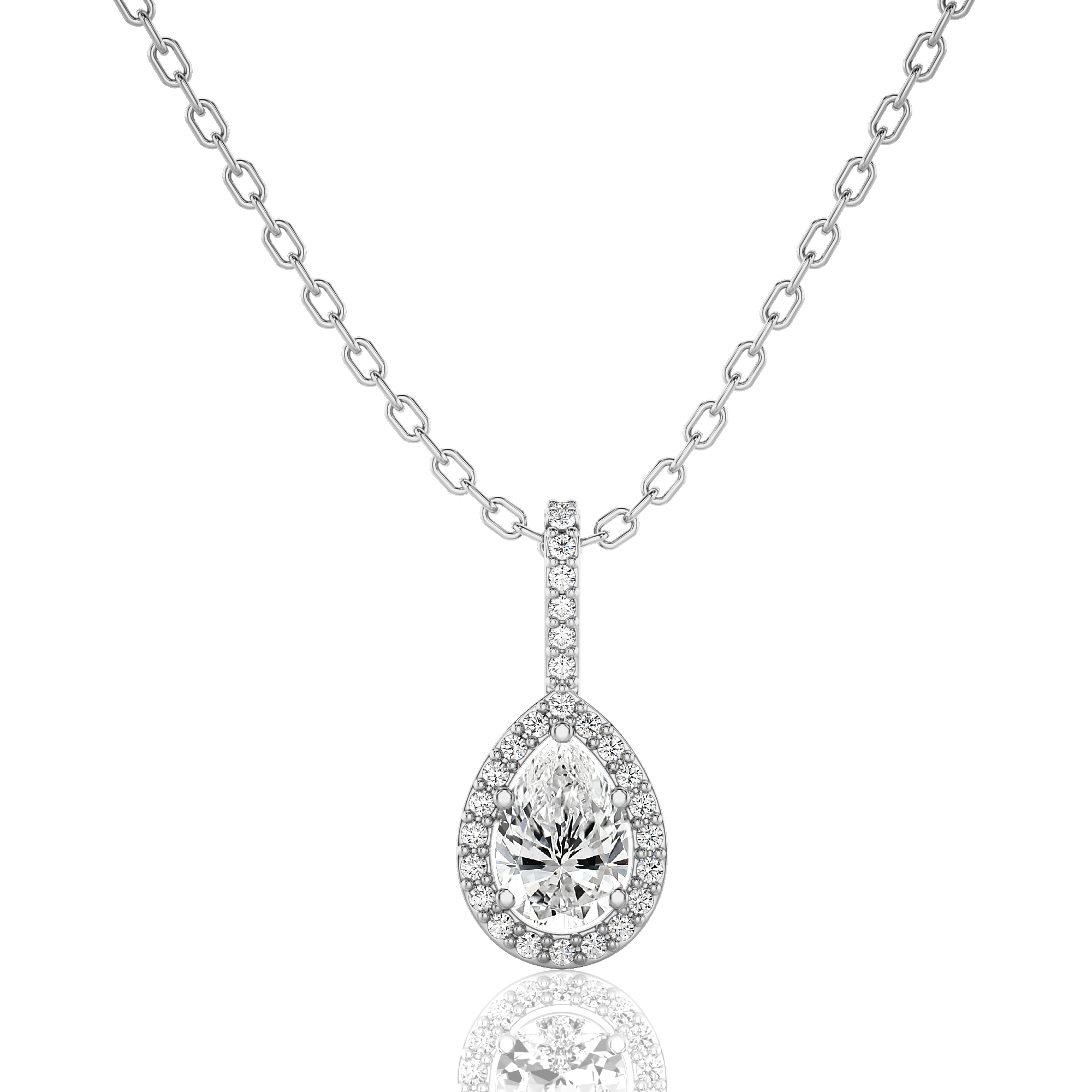 City Night Solitaire Halo Pendant