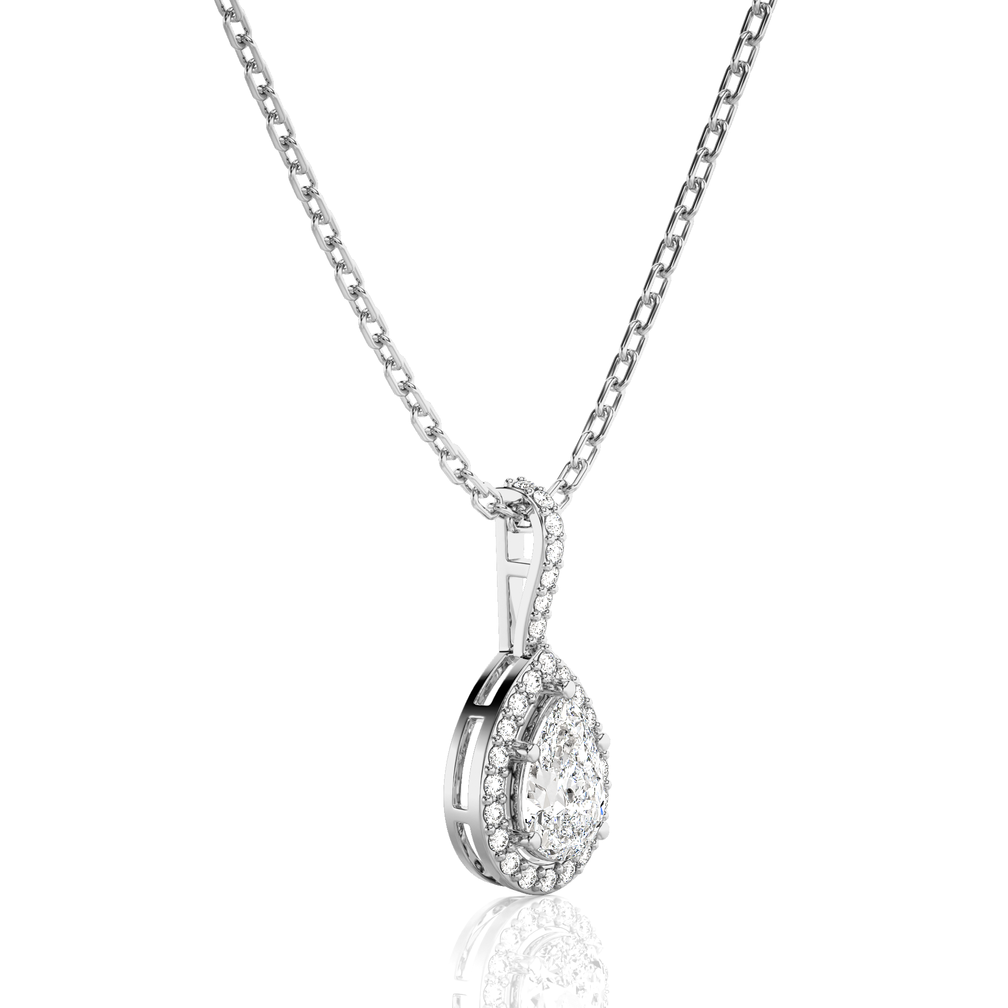 City Night Solitaire Halo Pendant