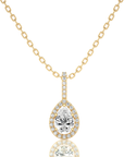 City Night Solitaire Halo Pendant