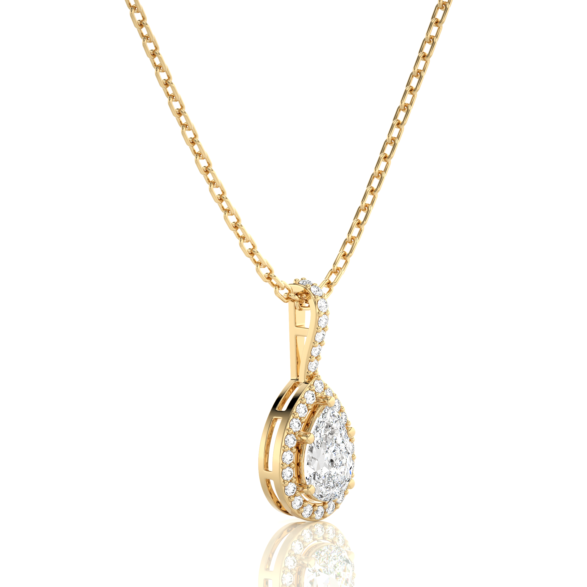 City Night Solitaire Halo Pendant