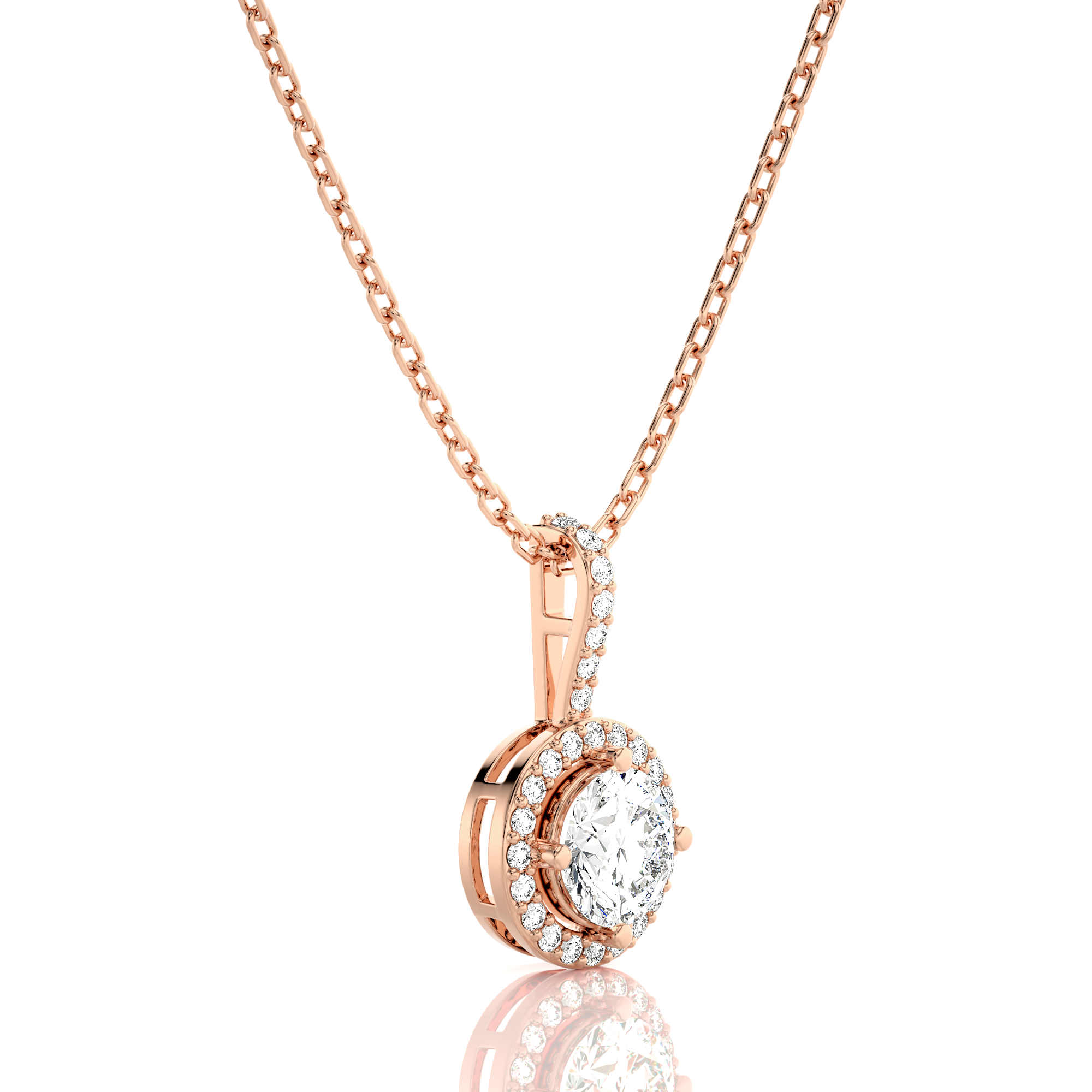 City Night Solitaire Halo Pendant