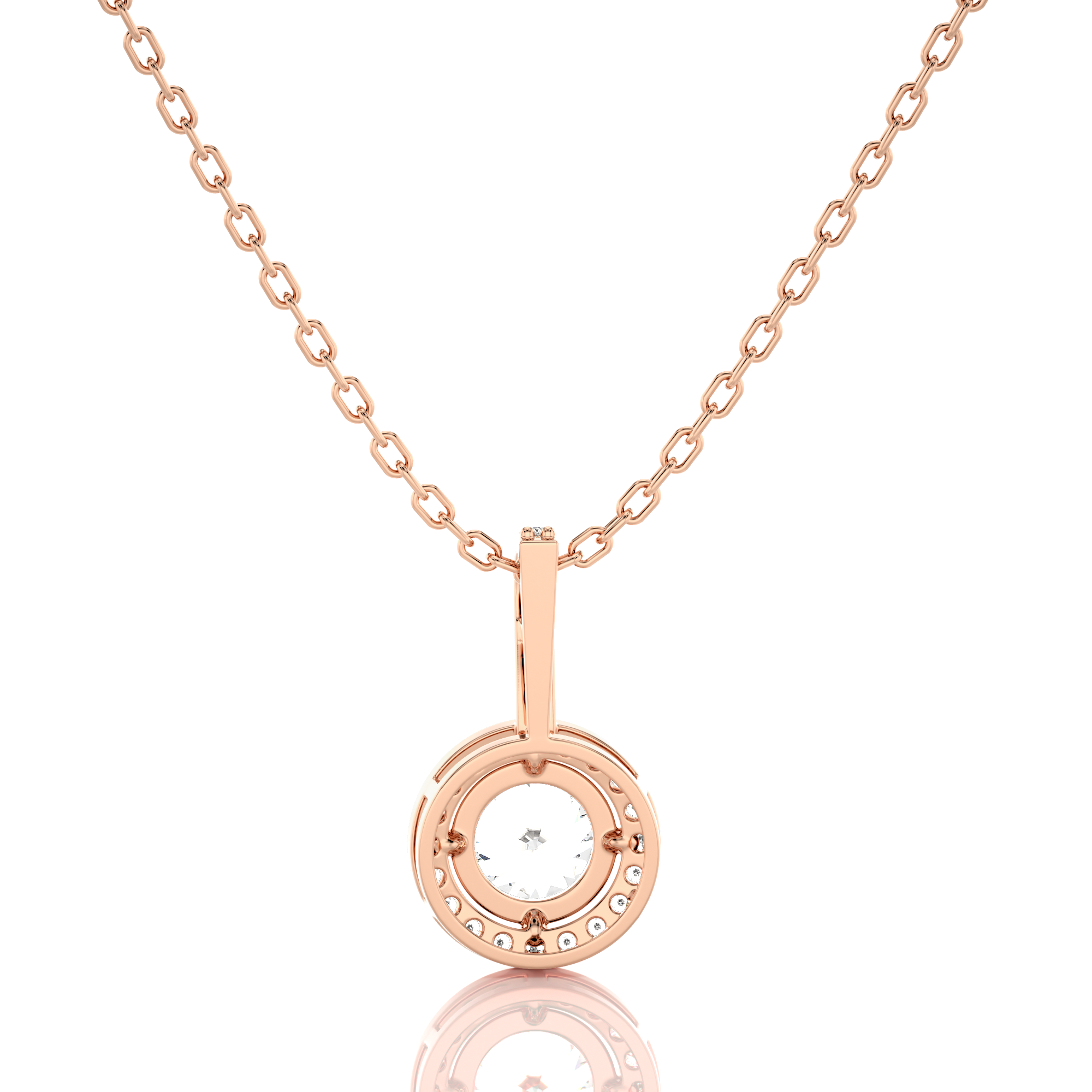 City Night Solitaire Halo Pendant