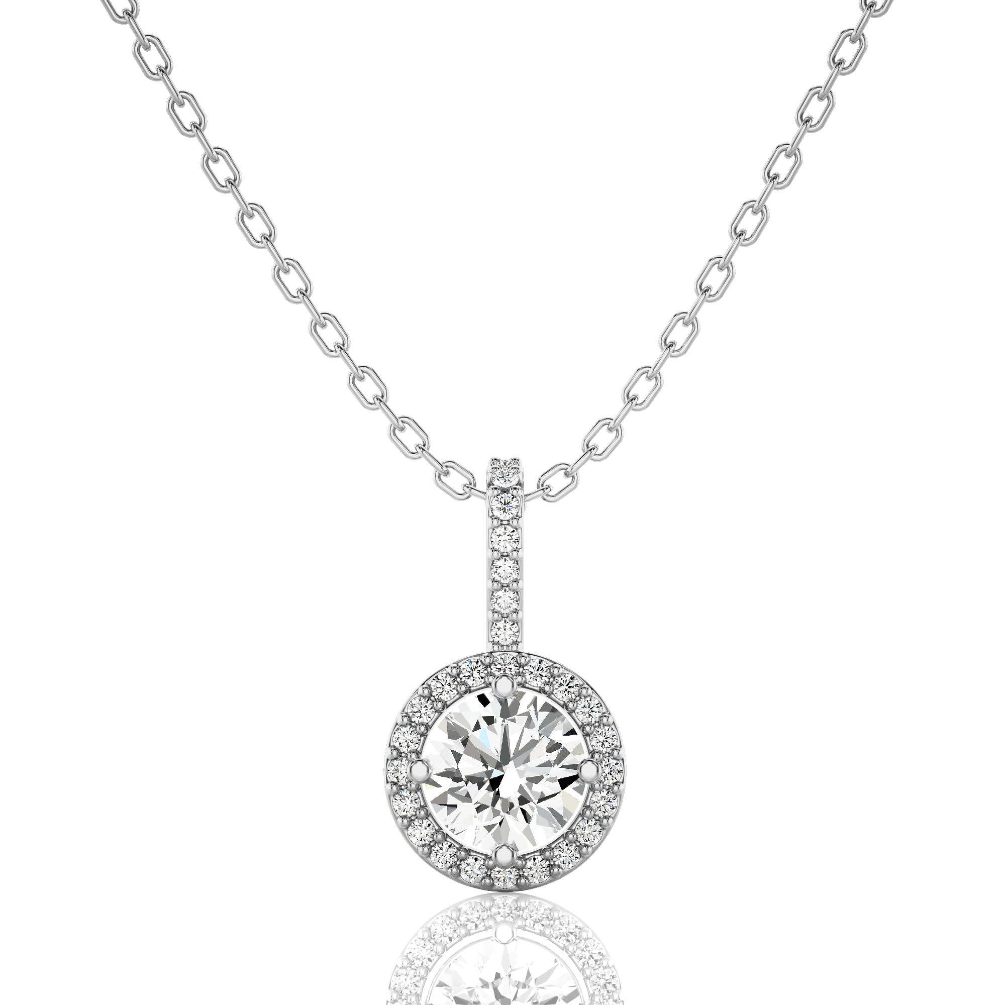 City Night Solitaire Halo Pendant