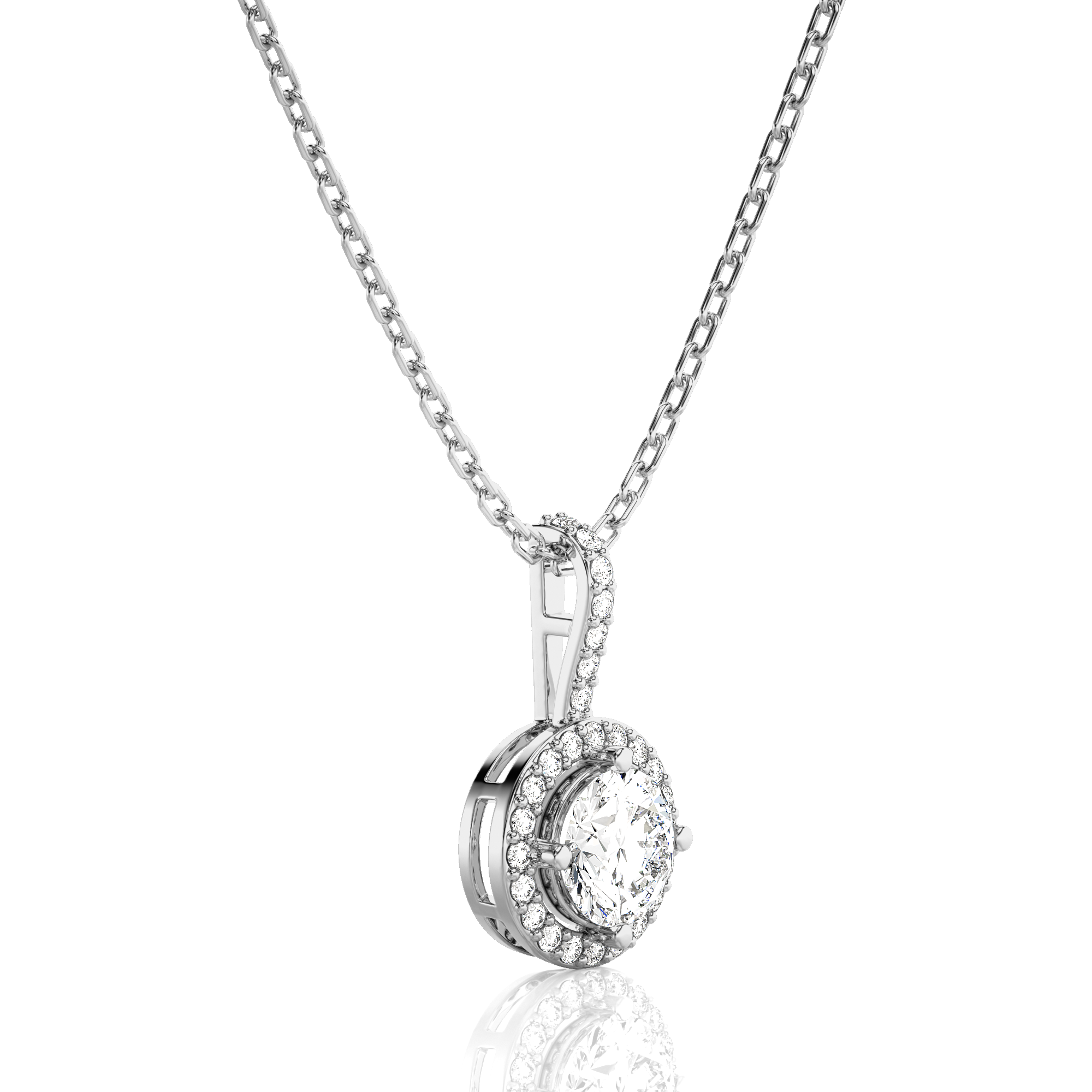 City Night Solitaire Halo Pendant