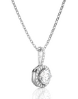 City Night Solitaire Halo Pendant