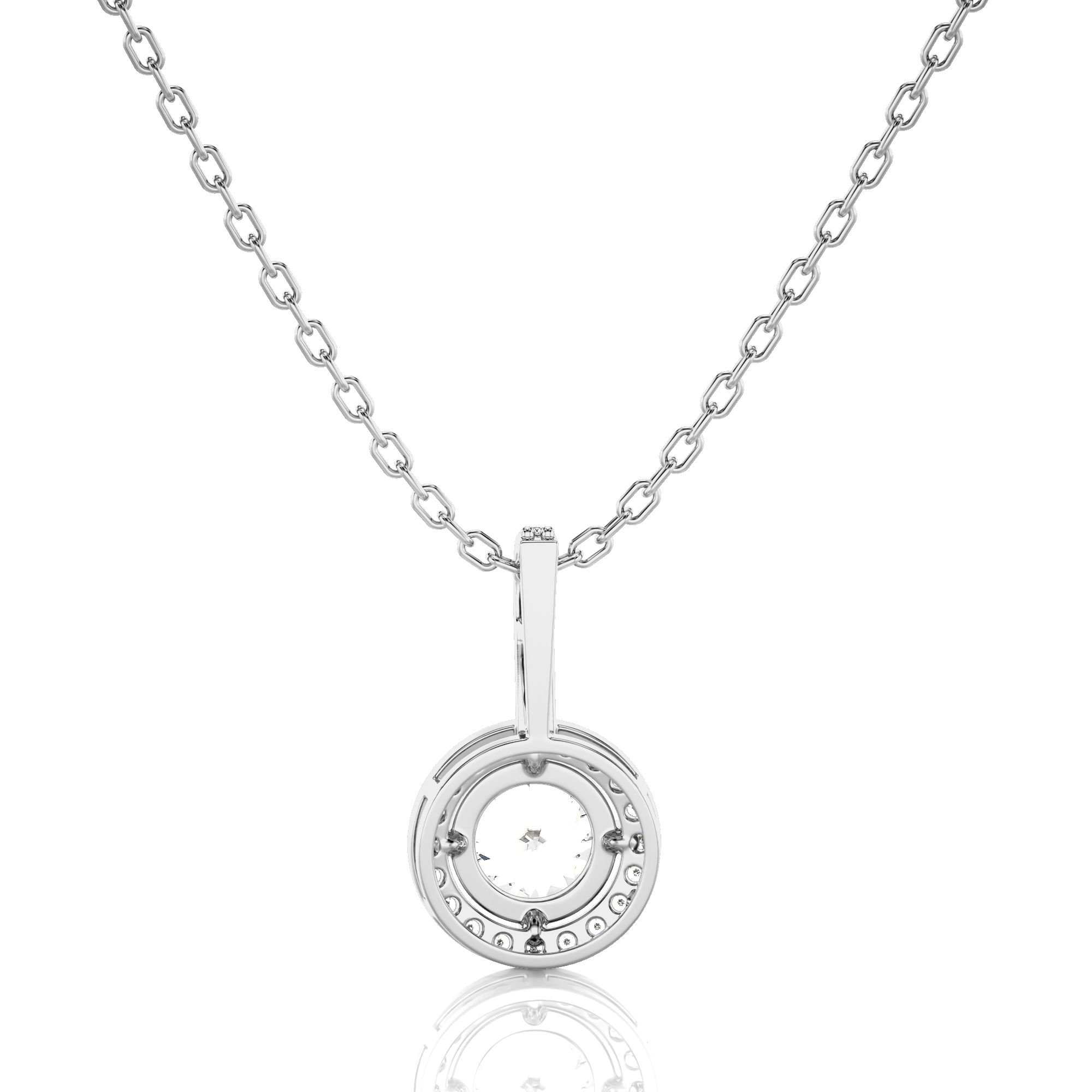 City Night Solitaire Halo Pendant
