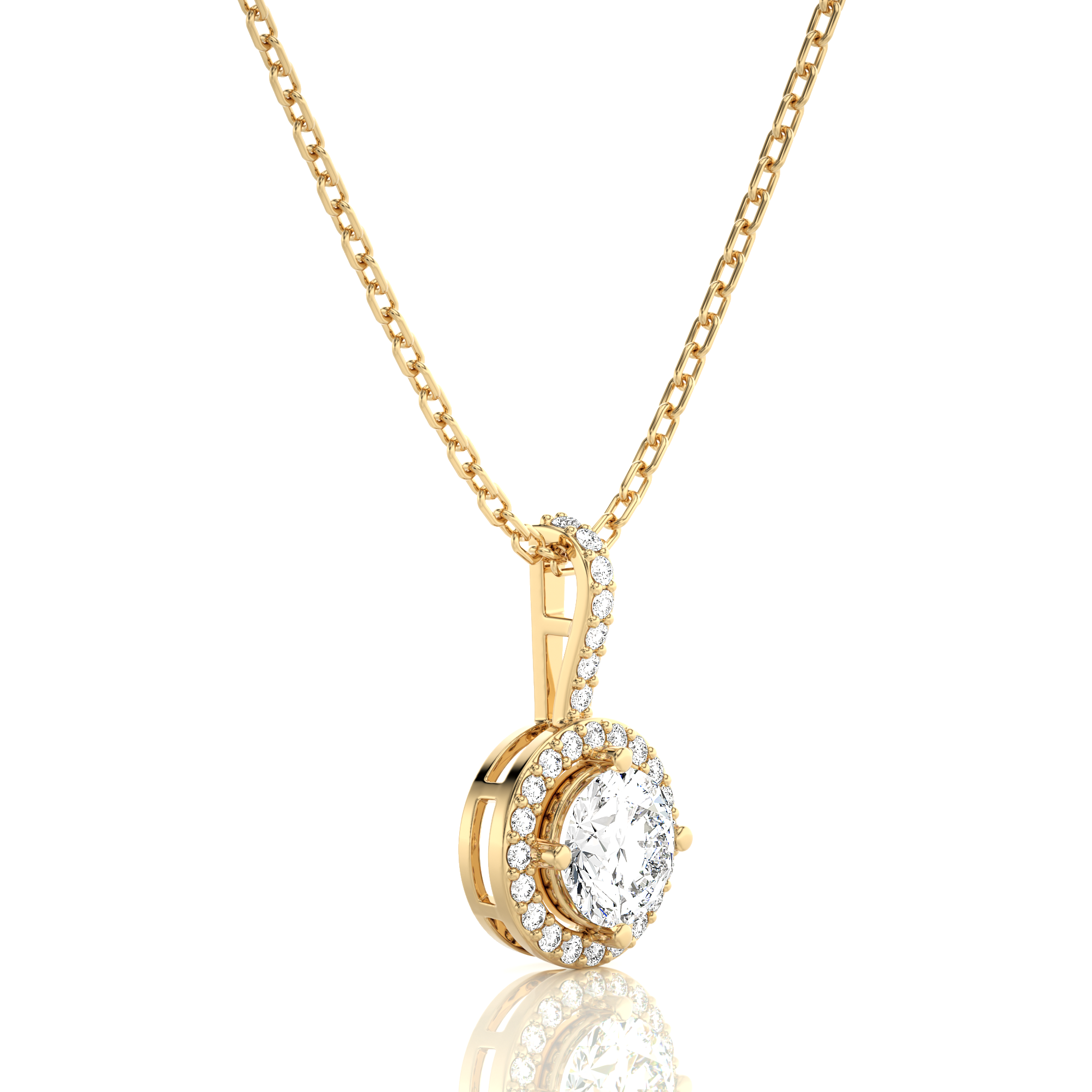 City Night Solitaire Halo Pendant