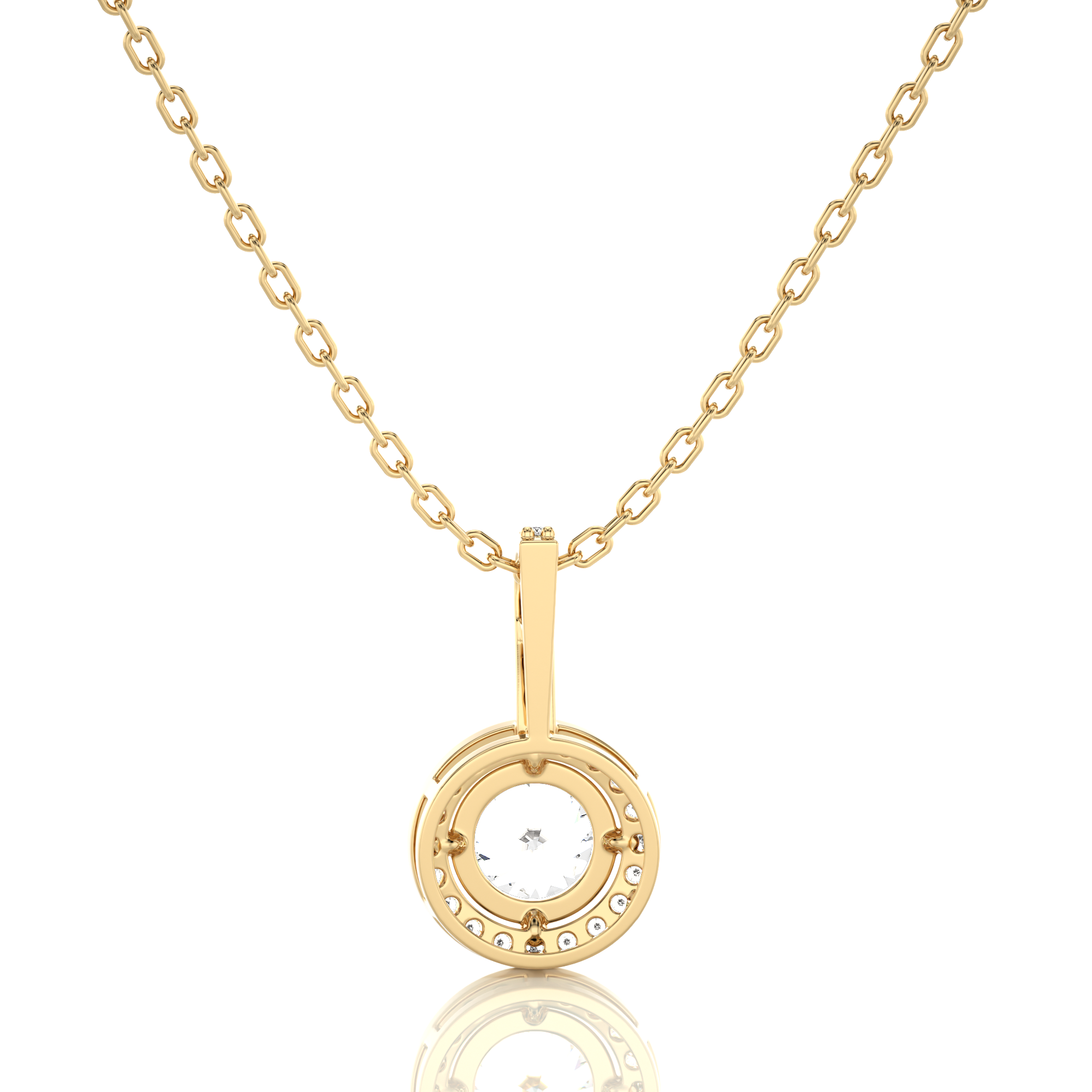 City Night Solitaire Halo Pendant