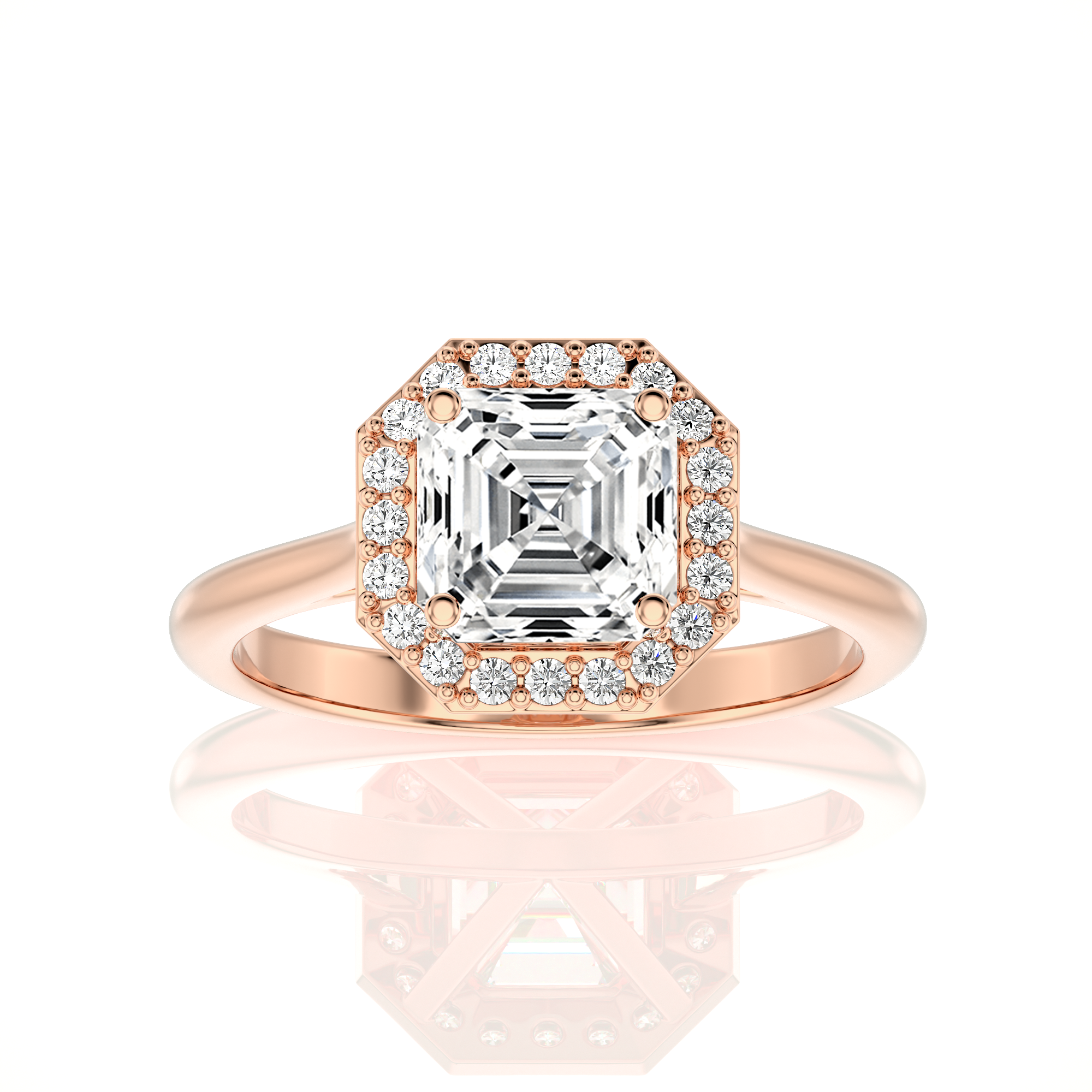 Exquisite Aura Halo Diamond Engagement Ring