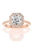 Exquisite Aura Halo Diamond Engagement Ring