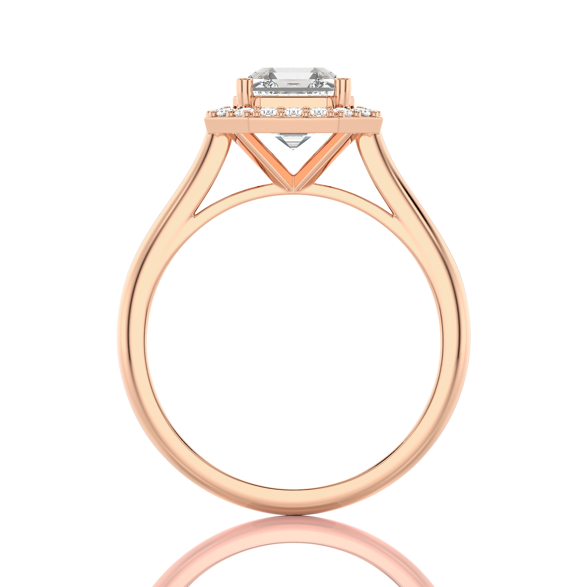 Exquisite Aura Halo Diamond Engagement Ring