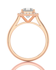 Exquisite Aura Halo Diamond Engagement Ring