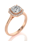 Exquisite Aura Halo Diamond Engagement Ring