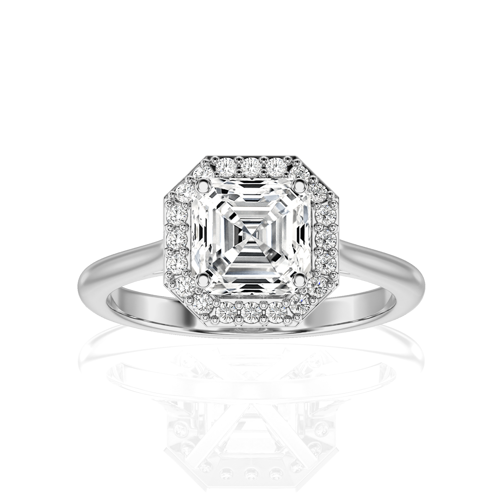 Exquisite Aura Halo Diamond Engagement Ring