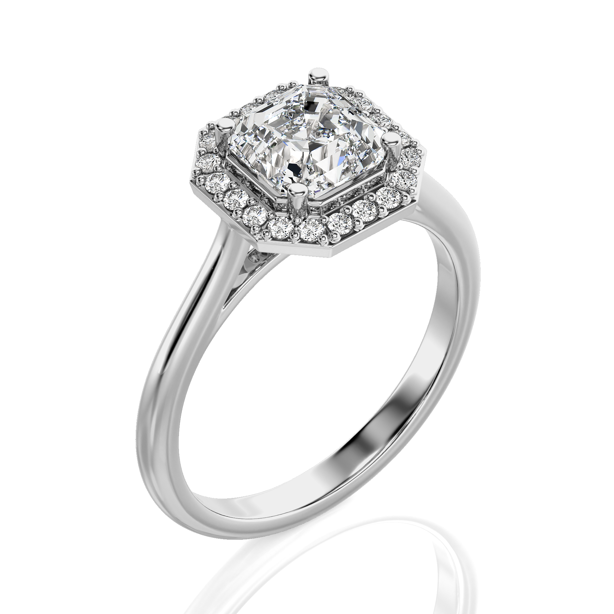 Exquisite Aura Halo Diamond Engagement Ring