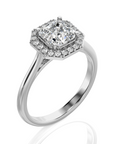 Exquisite Aura Halo Diamond Engagement Ring