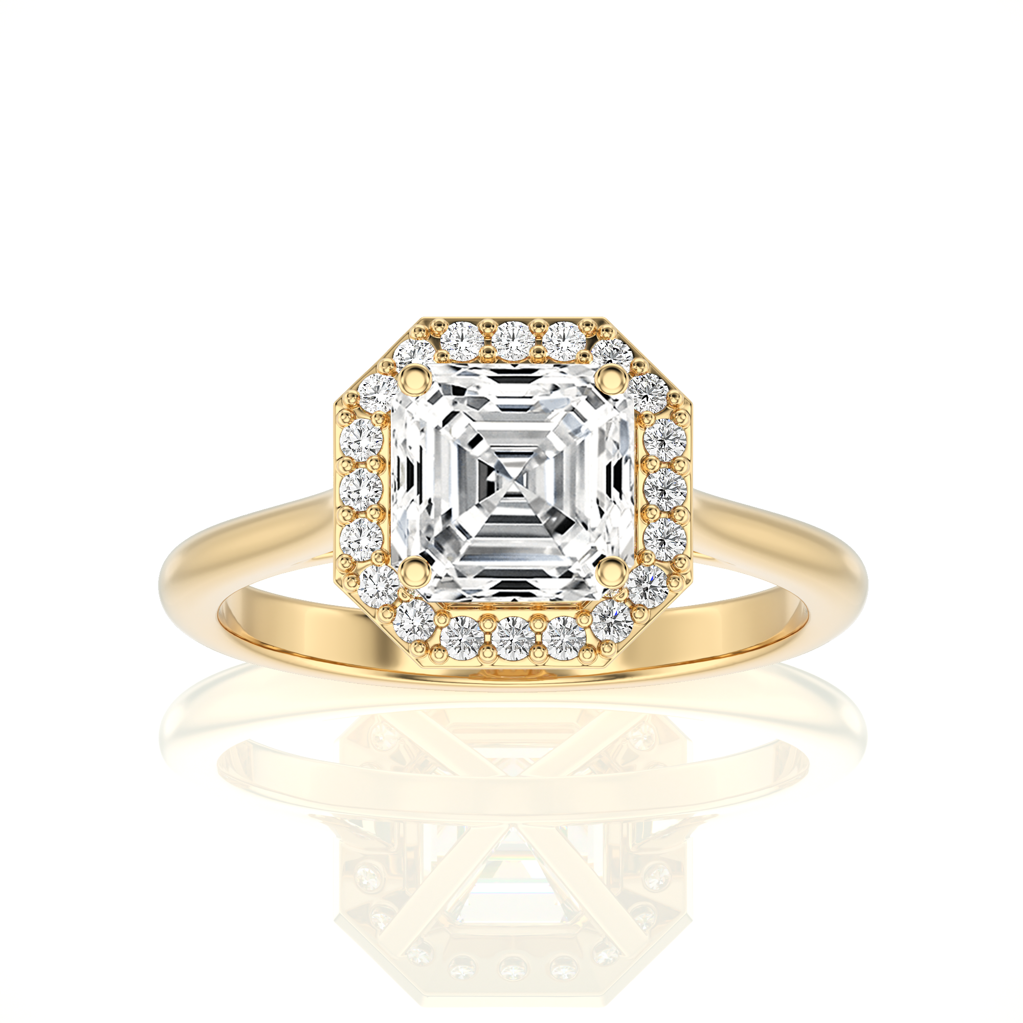 Exquisite Aura Halo Diamond Engagement Ring