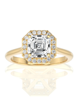Exquisite Aura Halo Diamond Engagement Ring