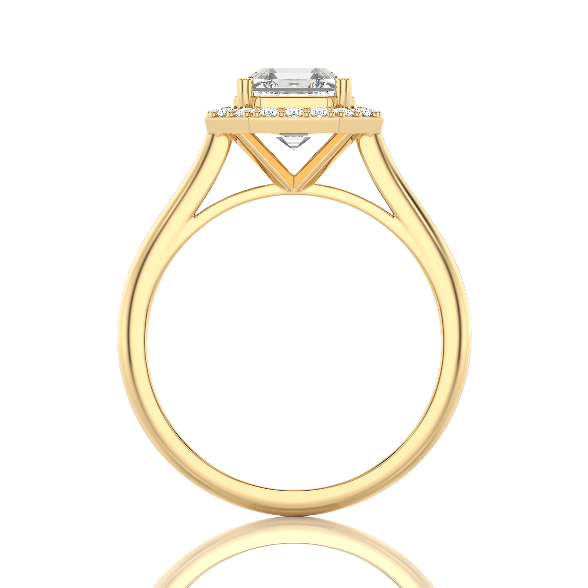 Exquisite Aura Halo Diamond Engagement Ring