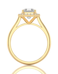 Exquisite Aura Halo Diamond Engagement Ring