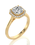 Exquisite Aura Halo Diamond Engagement Ring