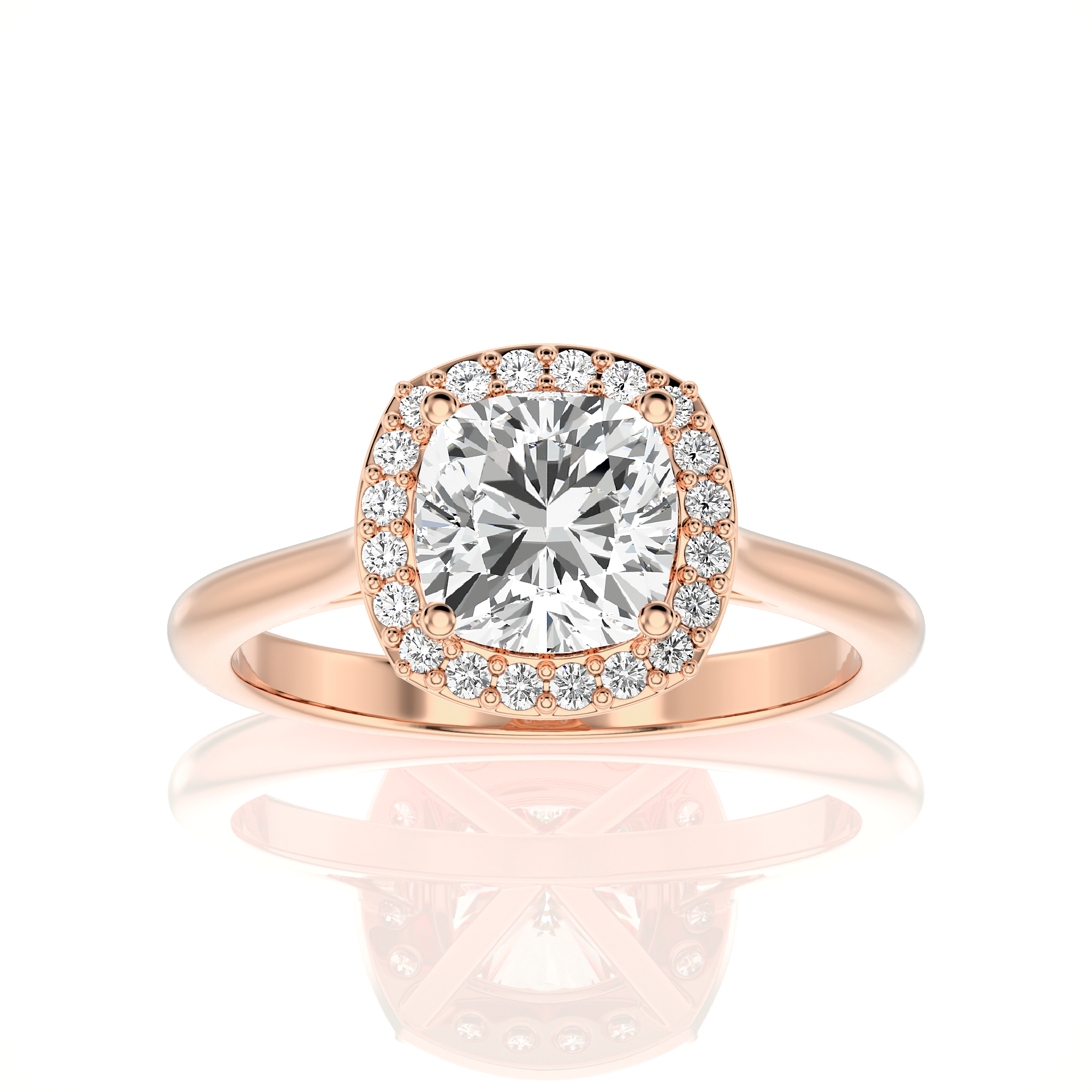 Exquisite Aura Halo Diamond Engagement Ring