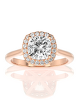 Exquisite Aura Halo Diamond Engagement Ring