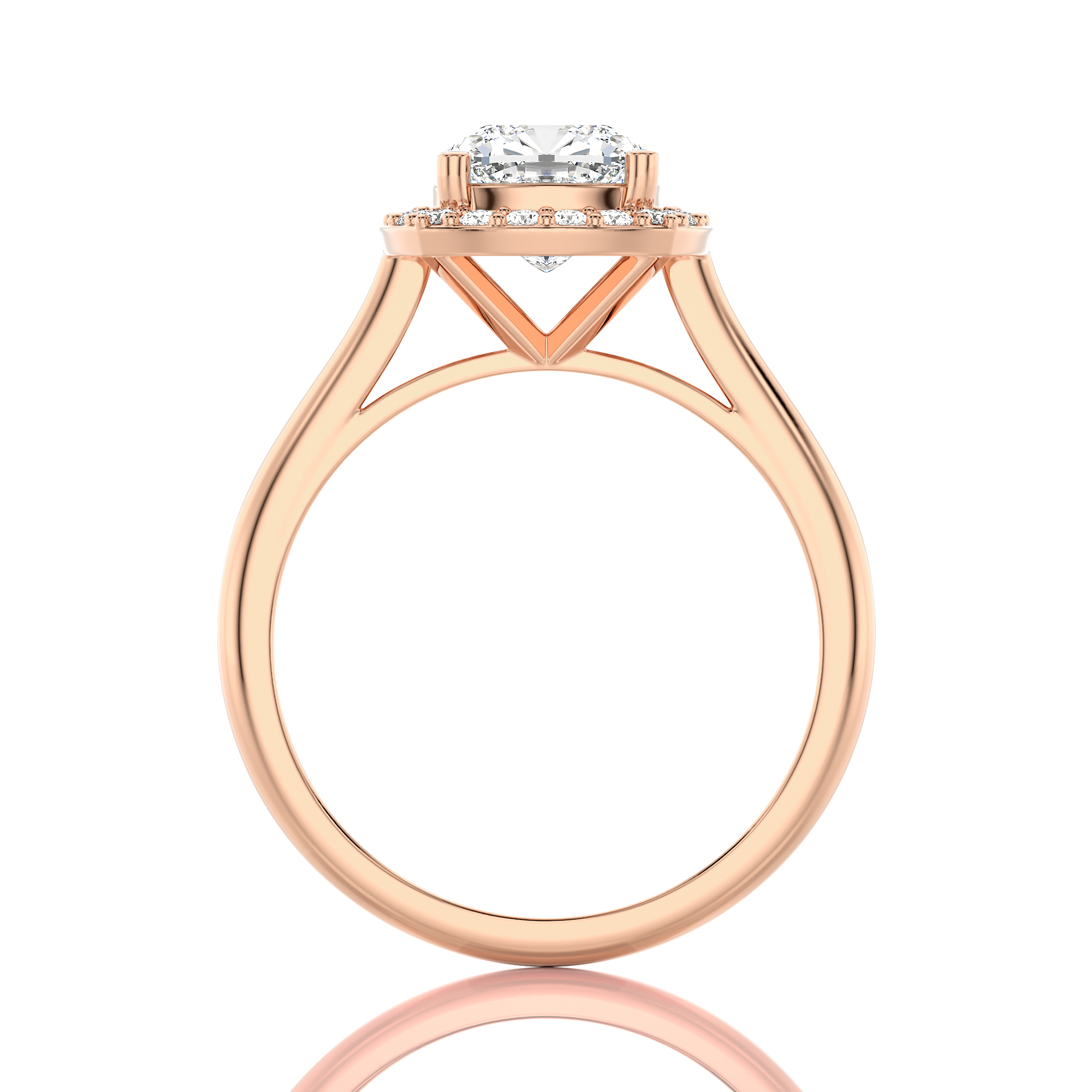 Exquisite Aura Halo Diamond Engagement Ring