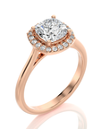 Exquisite Aura Halo Diamond Engagement Ring