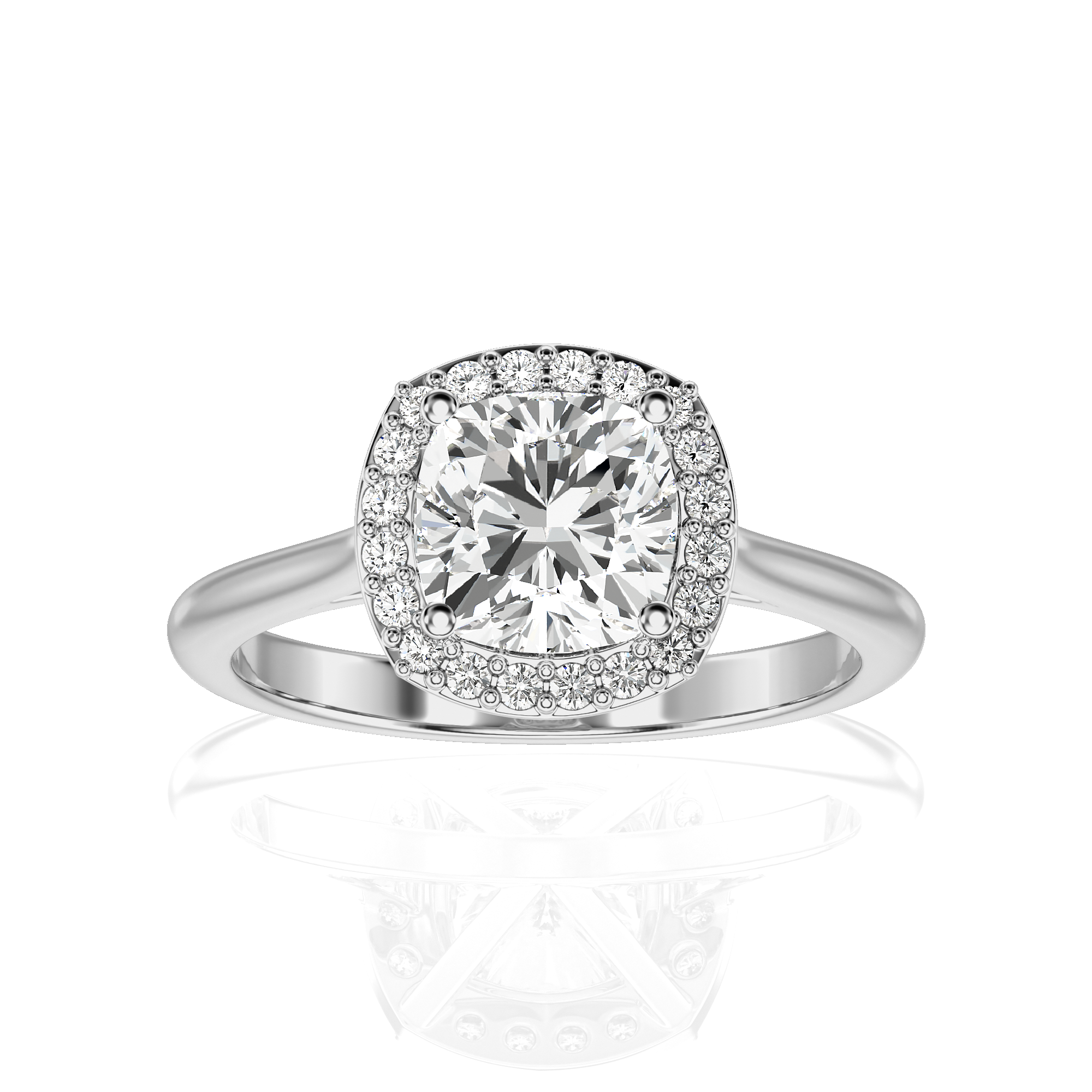 Exquisite Aura Halo Diamond Engagement Ring